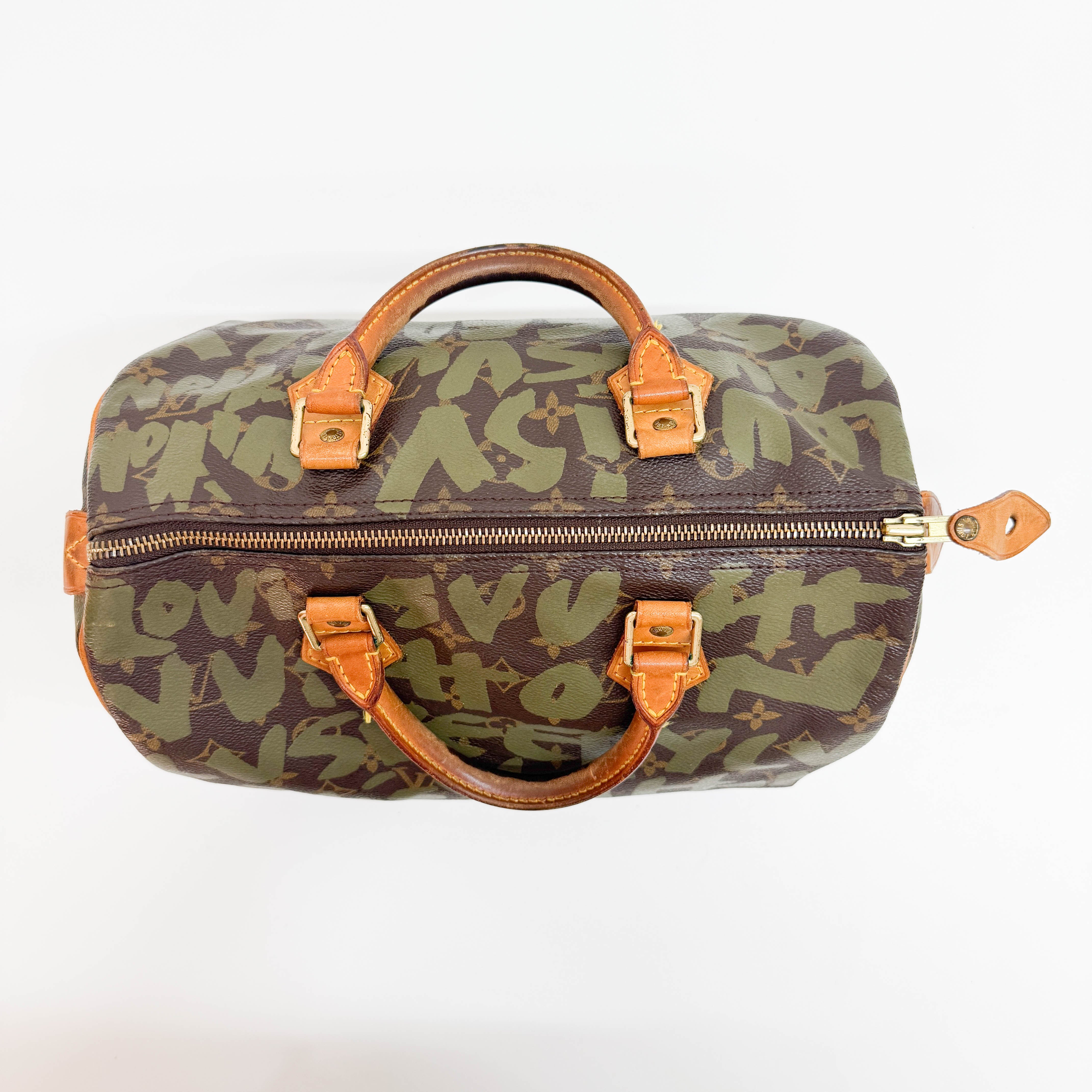 Stephen Sprouse Monogram Graffiti Speedy 30 Army Green