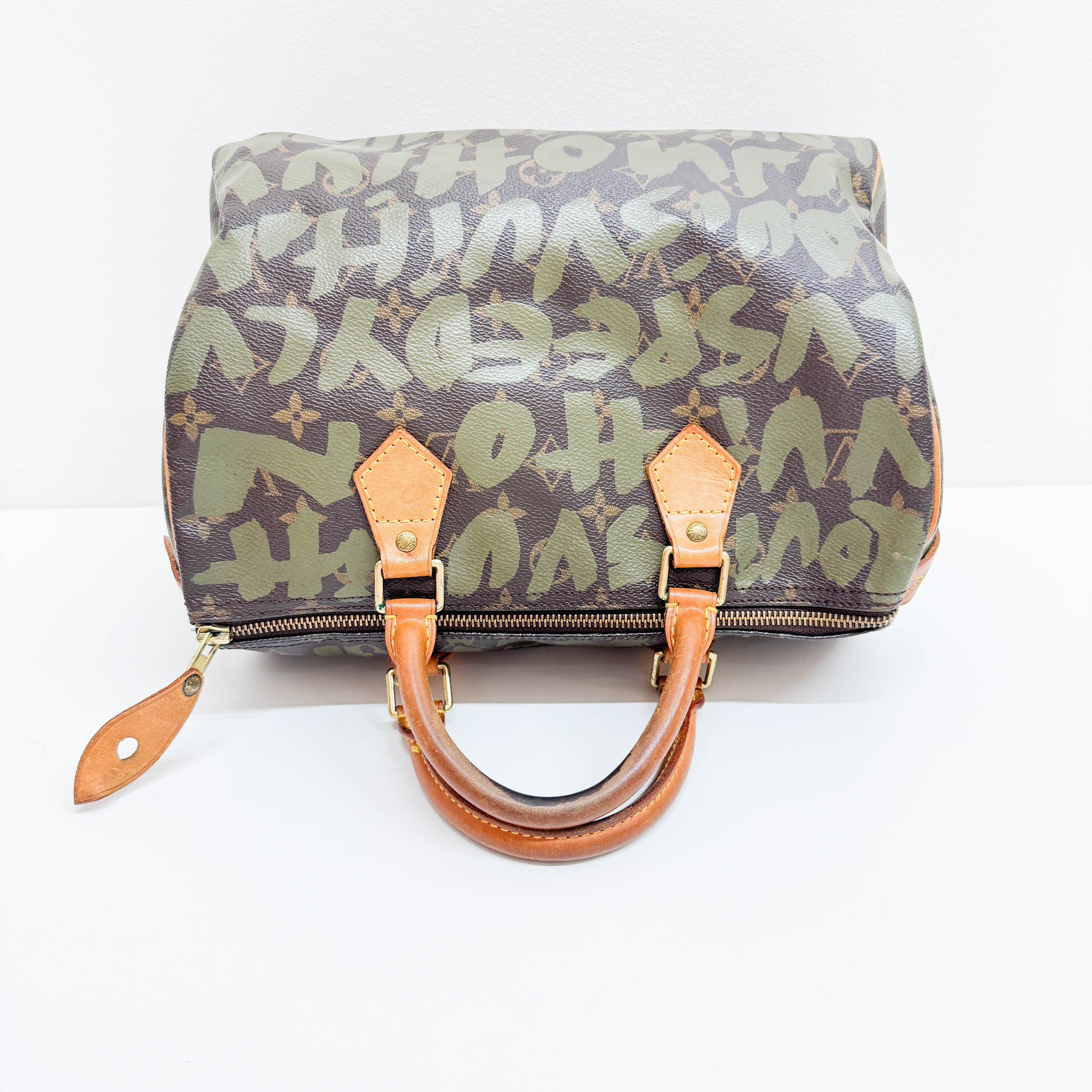 Stephen Sprouse Monogram Graffiti Speedy 30 Army Green