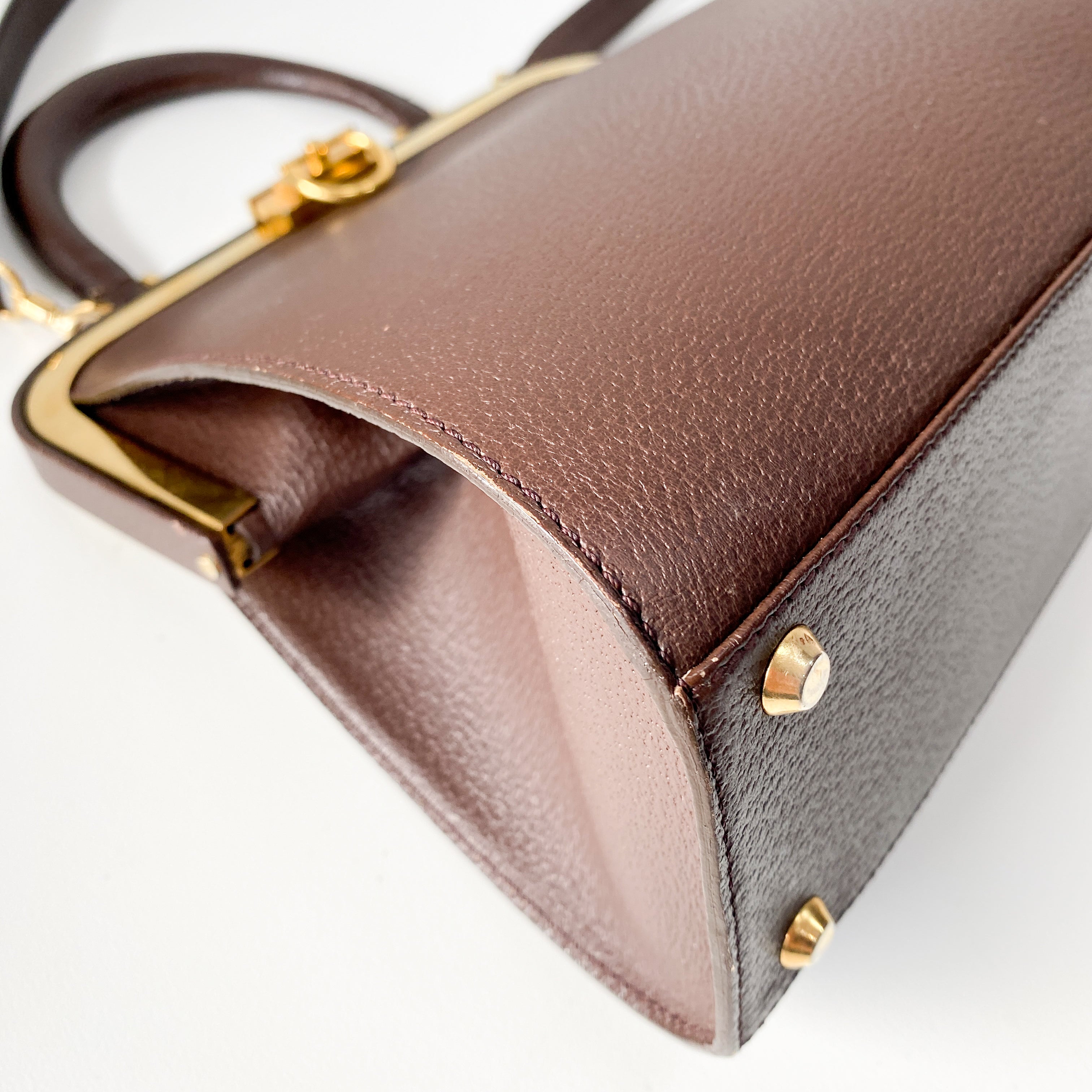 2Way Brown Leather Hand/Shoulder Bag