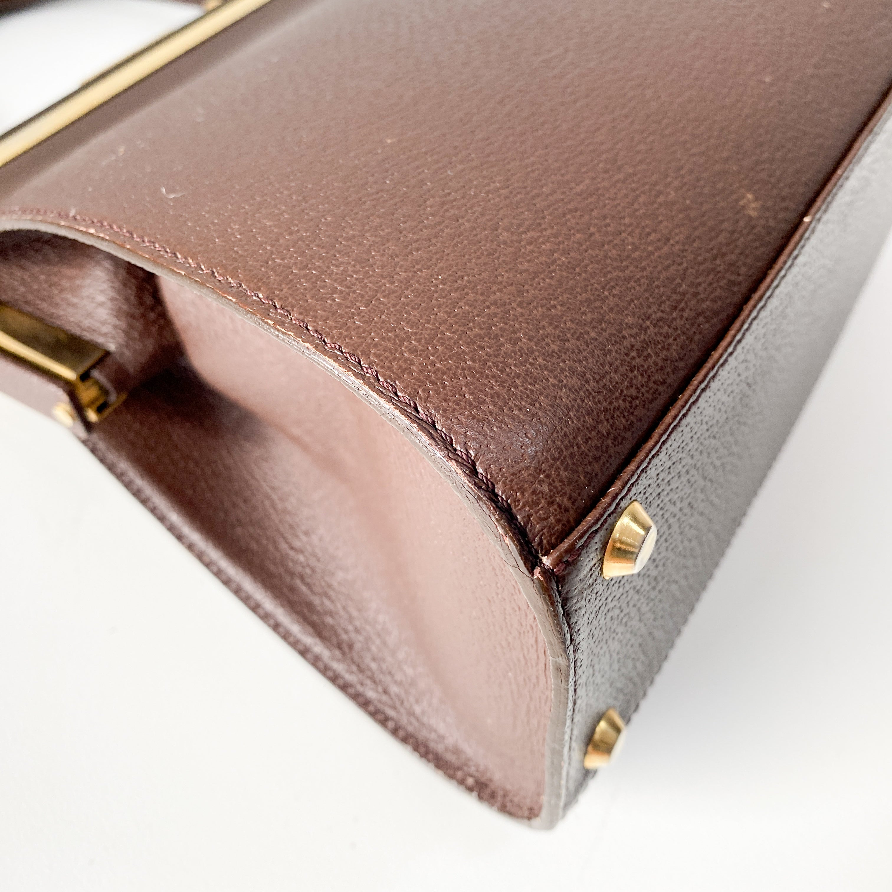 2Way Brown Leather Hand/Shoulder Bag