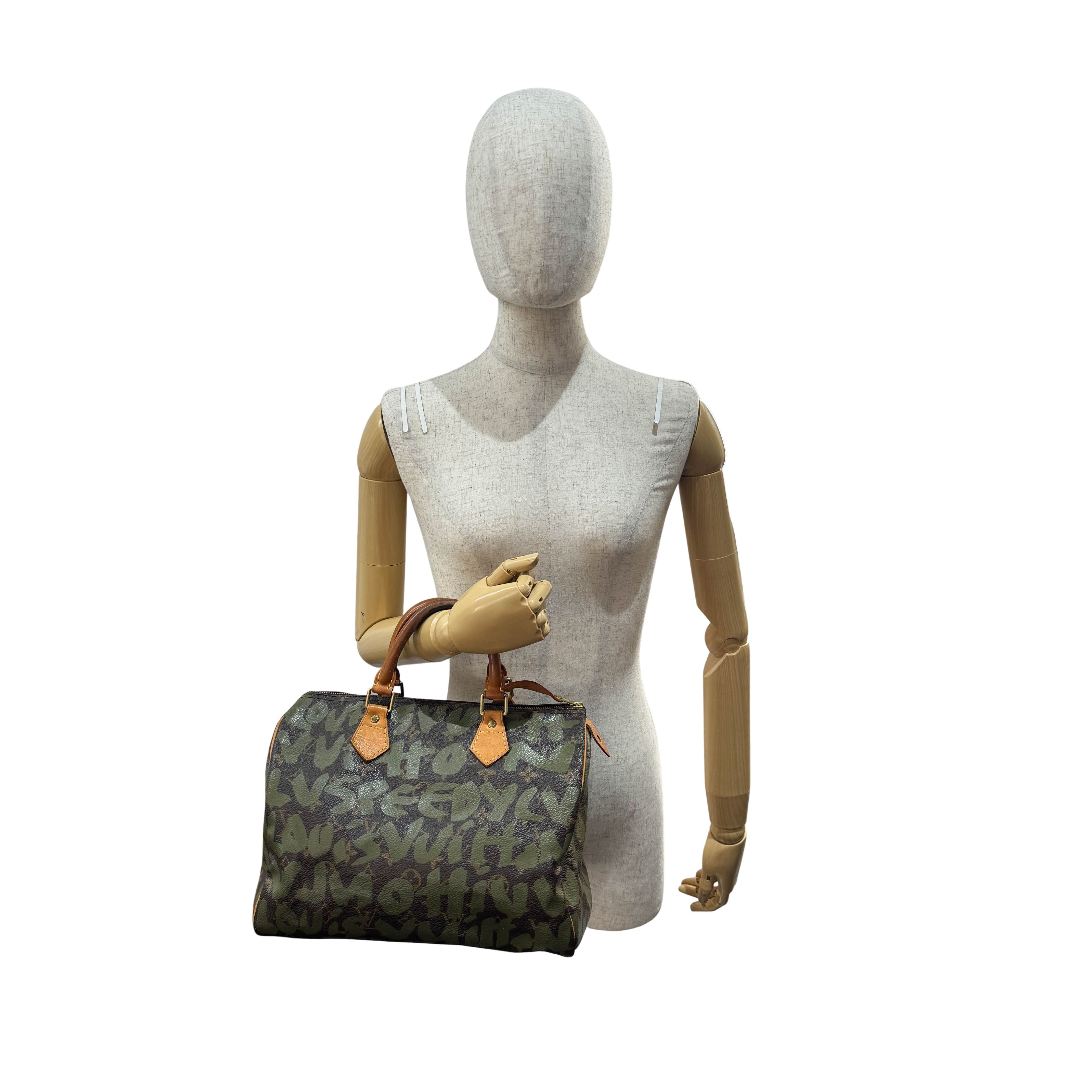 Stephen Sprouse Monogram Graffiti Speedy 30 Army Green