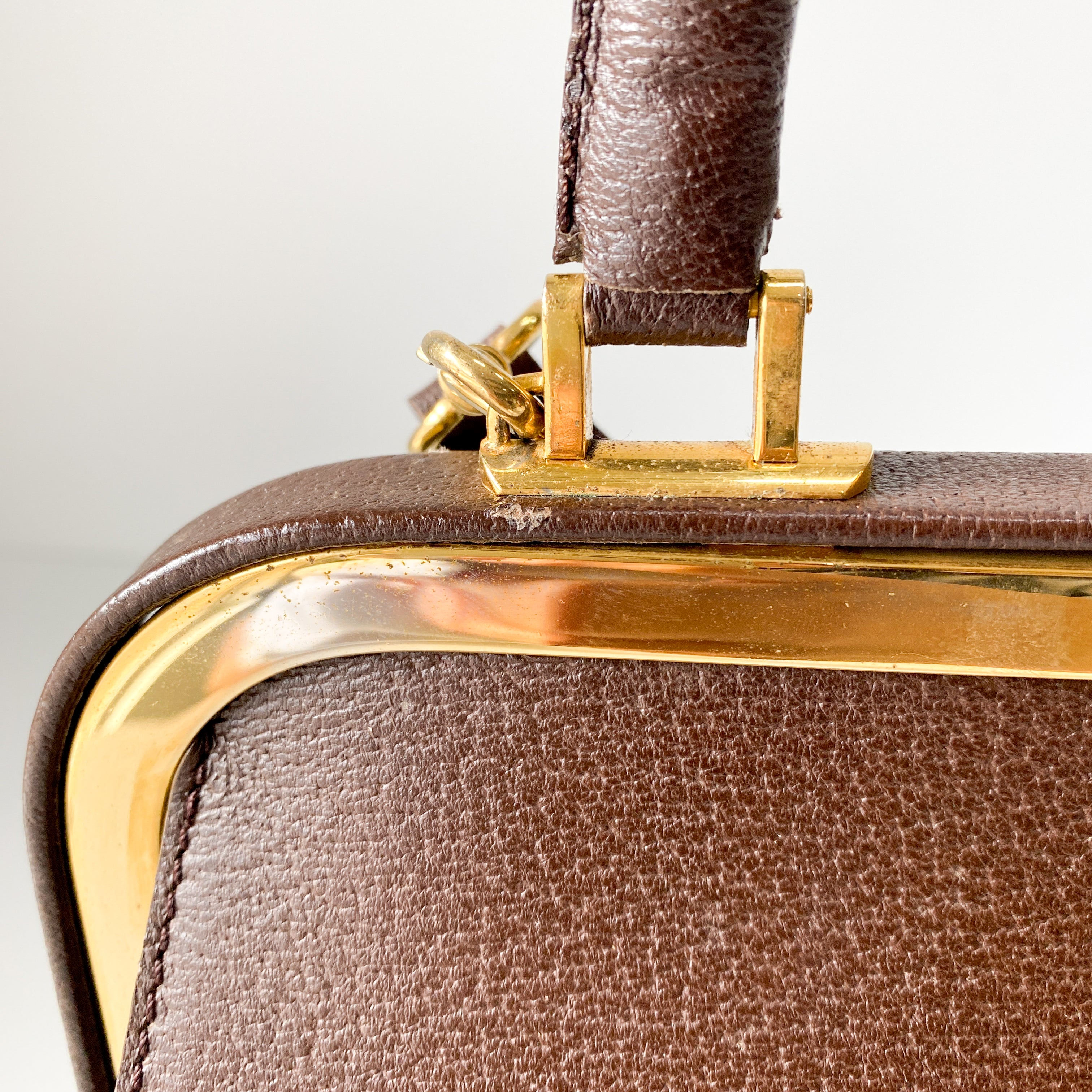 2Way Brown Leather Hand/Shoulder Bag