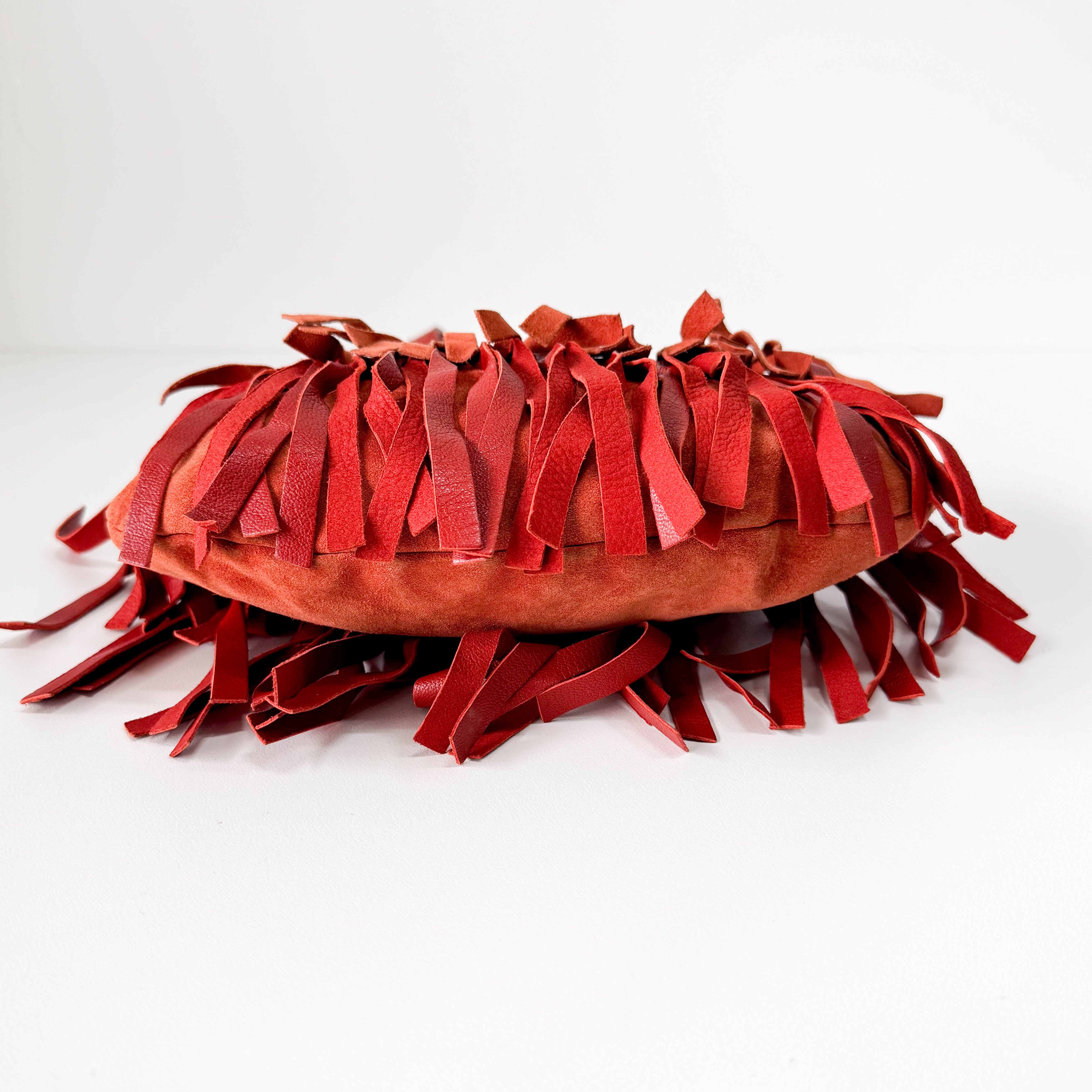 Rive Gauche Fringes Suede Shoulder Bag