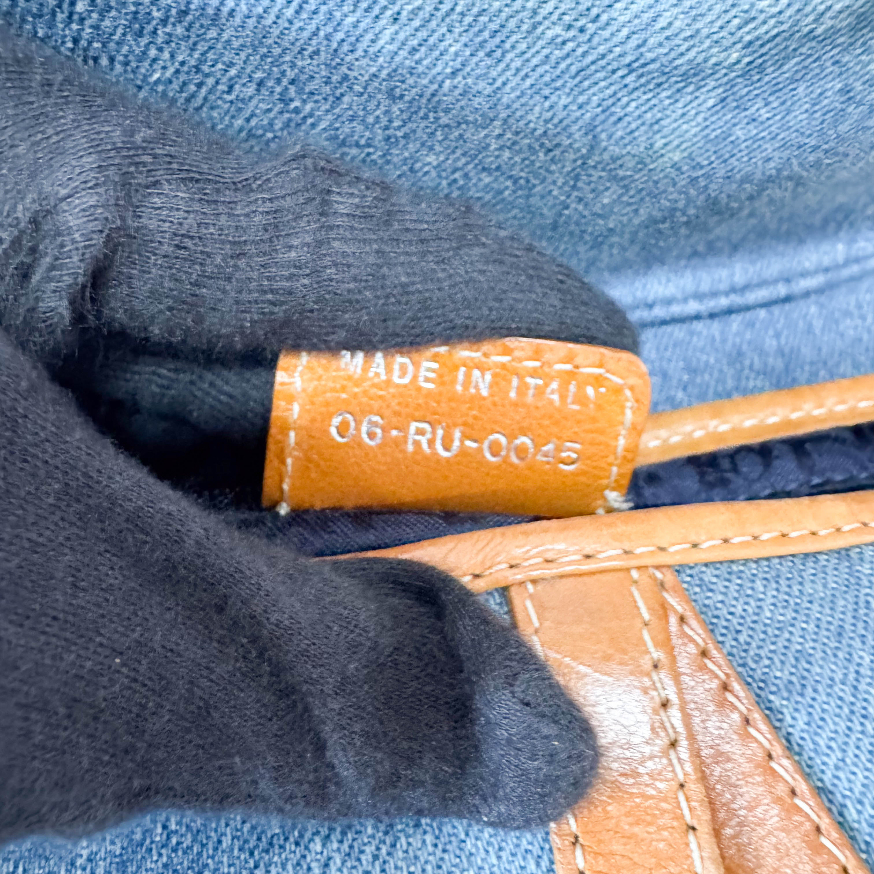 Saddle Denim Flower Embroidered Shoulder Bag