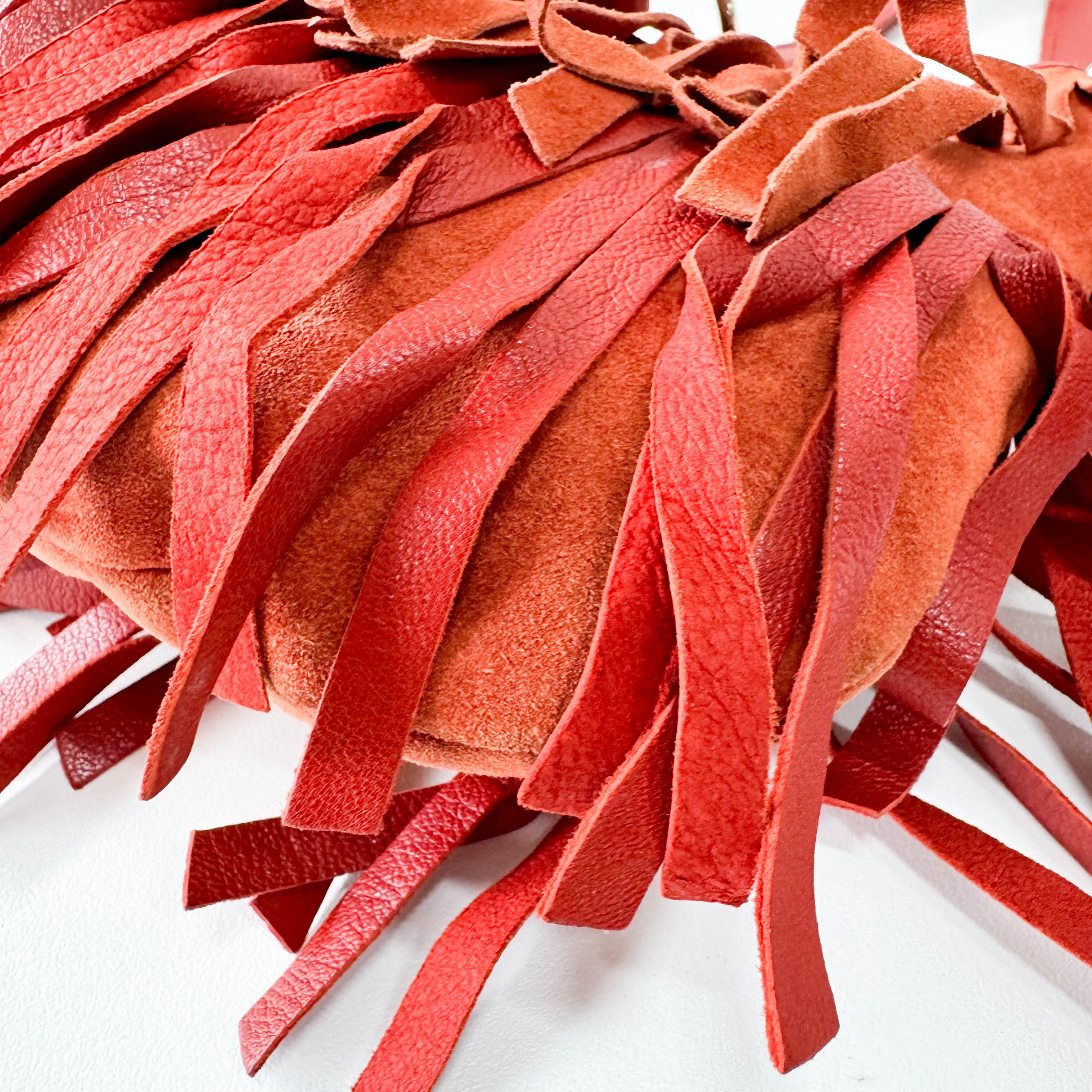 Rive Gauche Fringes Suede Shoulder Bag