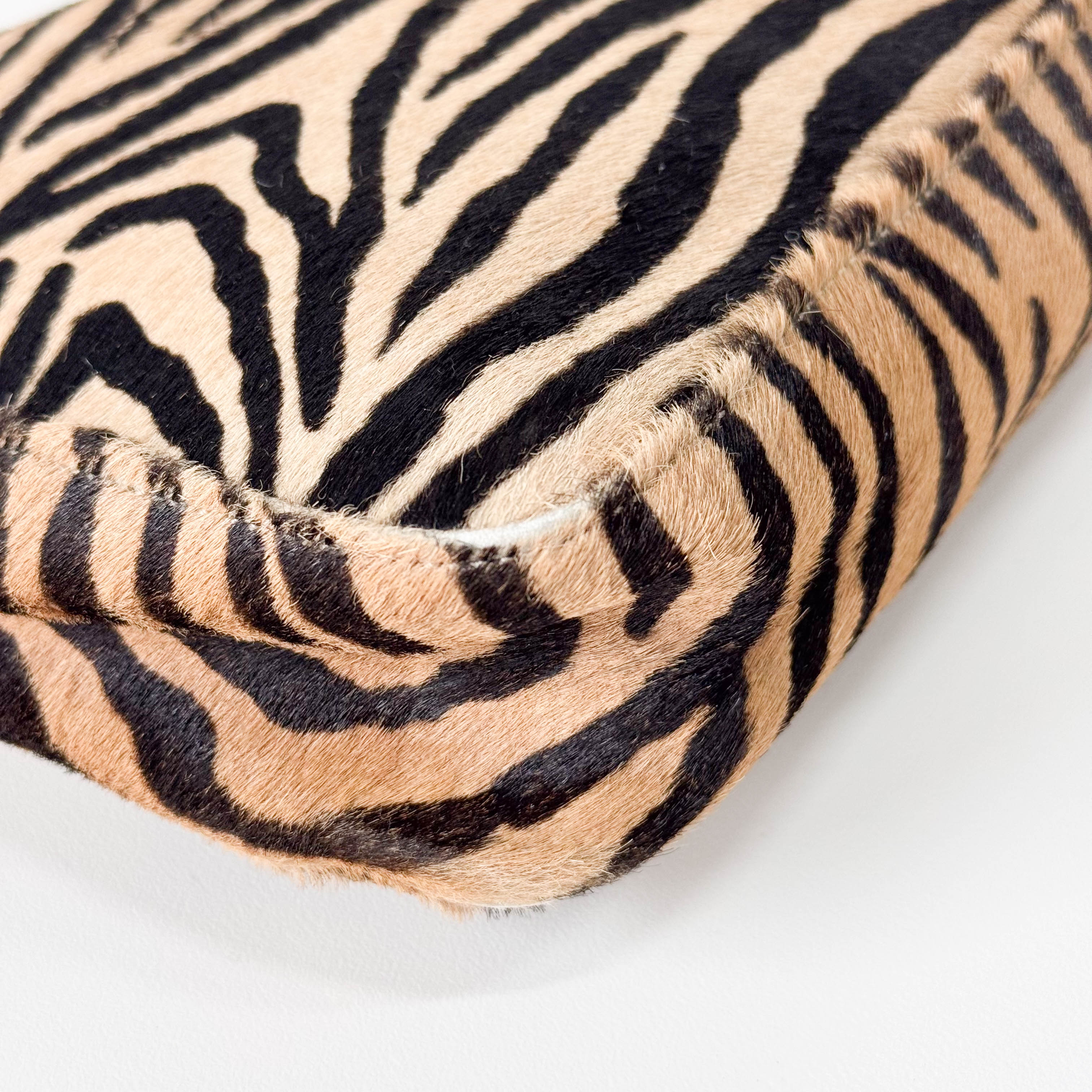 Brown Zebra Print Pony Hair Shoulder Bag