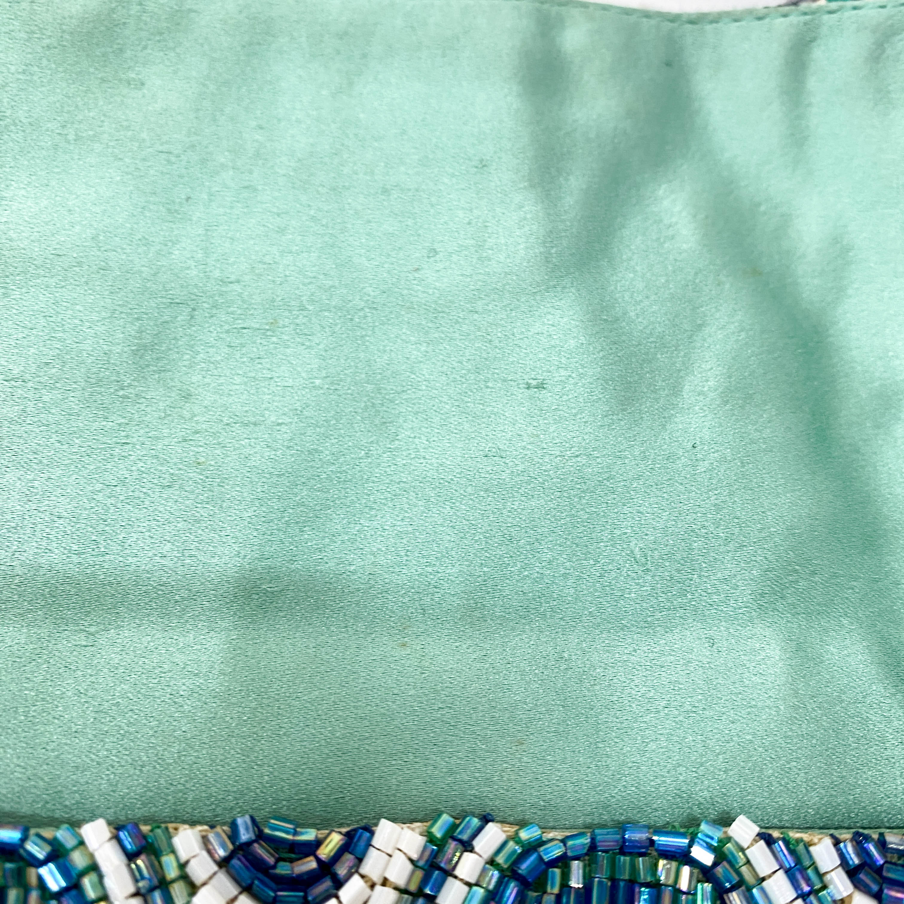 Baguette Beaded Green Geometric Pattern Shoulder Bag