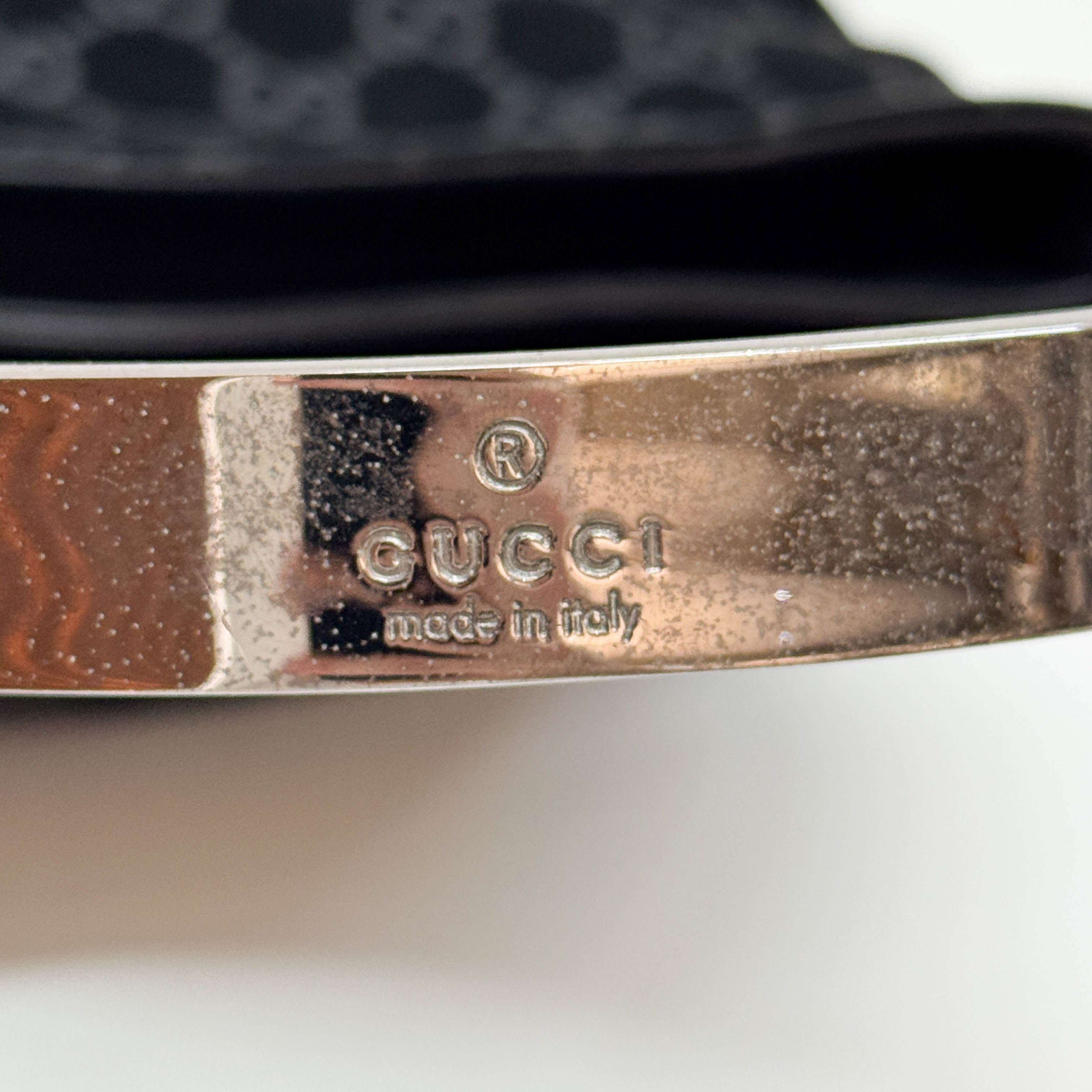 GG Black Canvas Suede Shoulder Bag