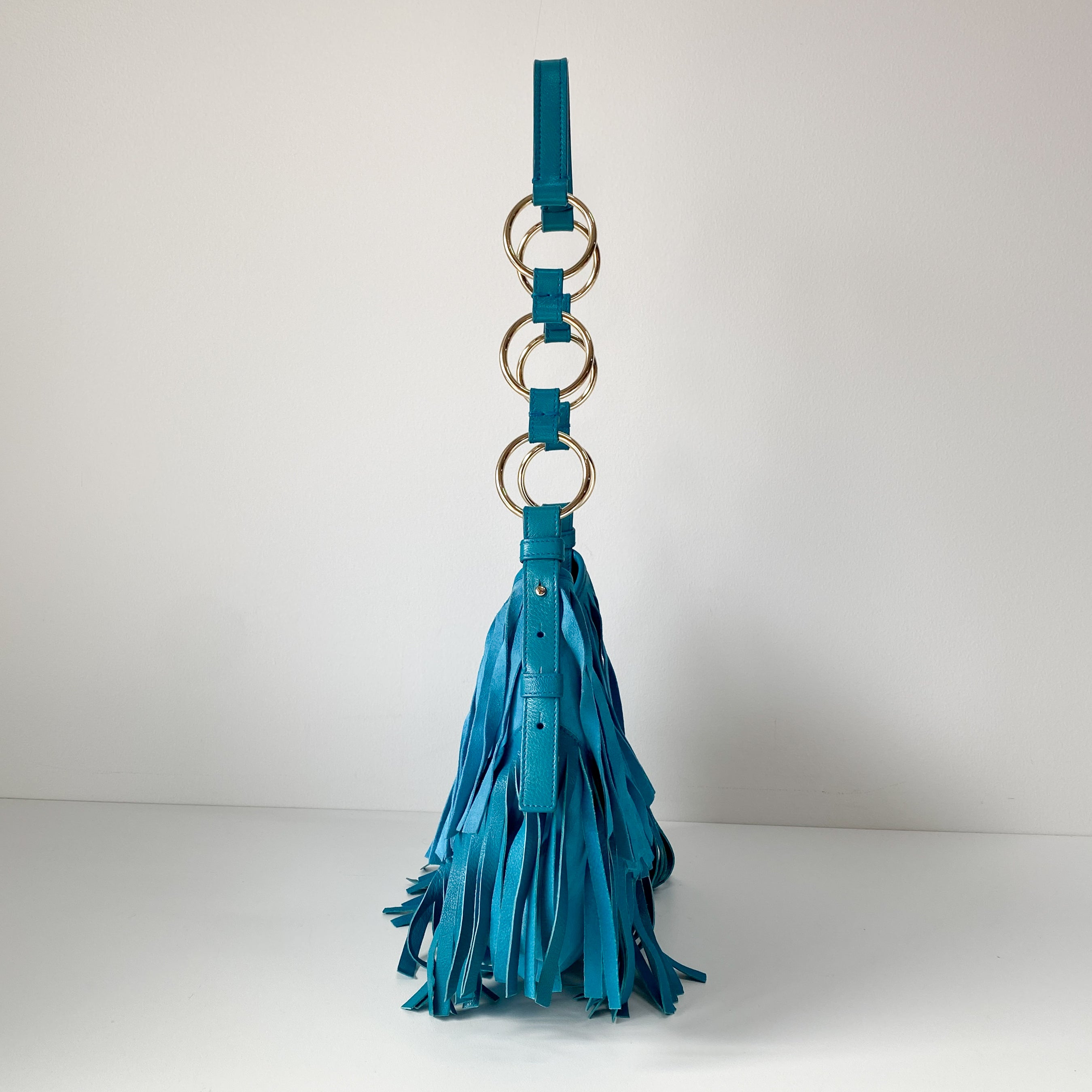 Saint Tropez Blue Leather & Suede Shoulder Bag