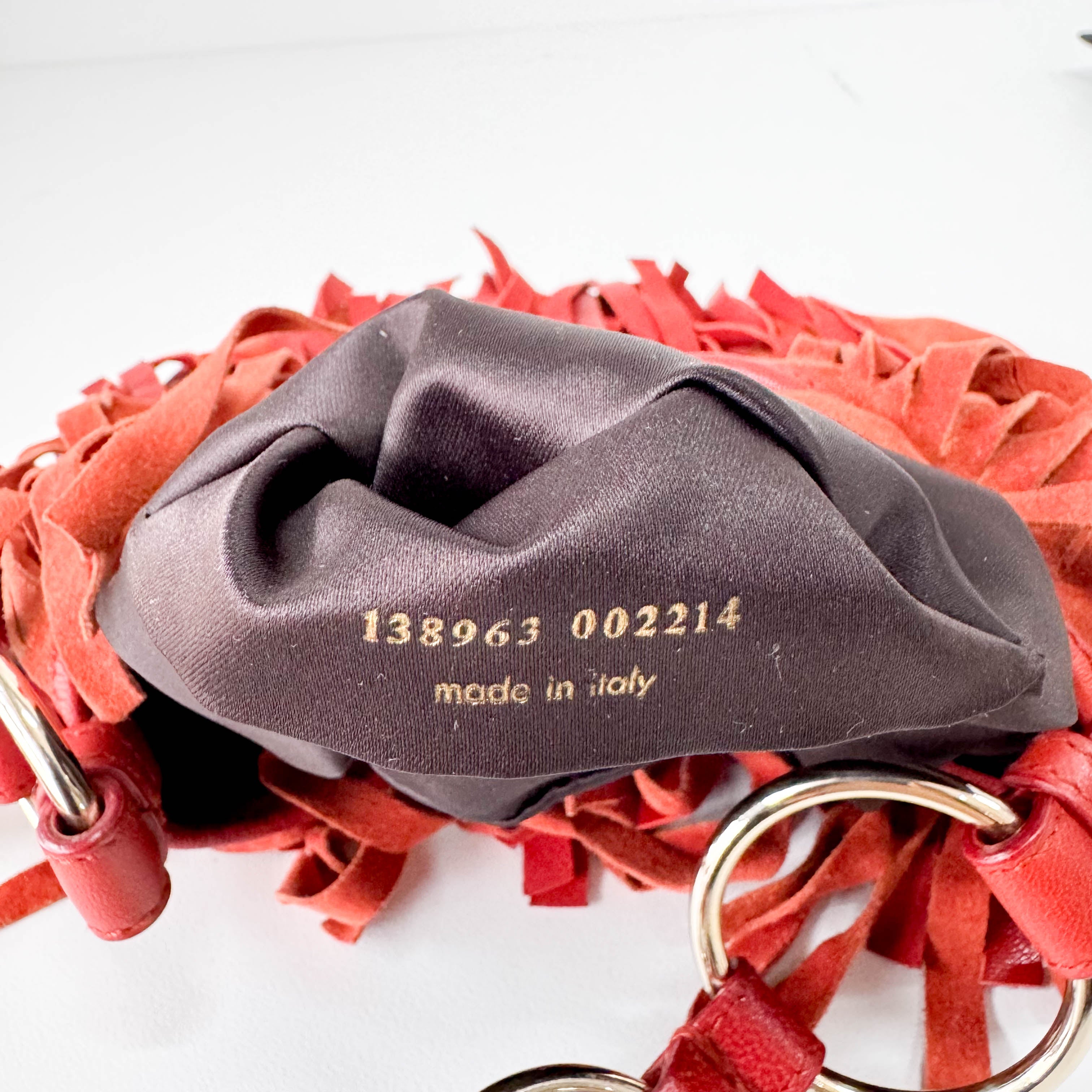 Rive Gauche Fringes Suede Shoulder Bag