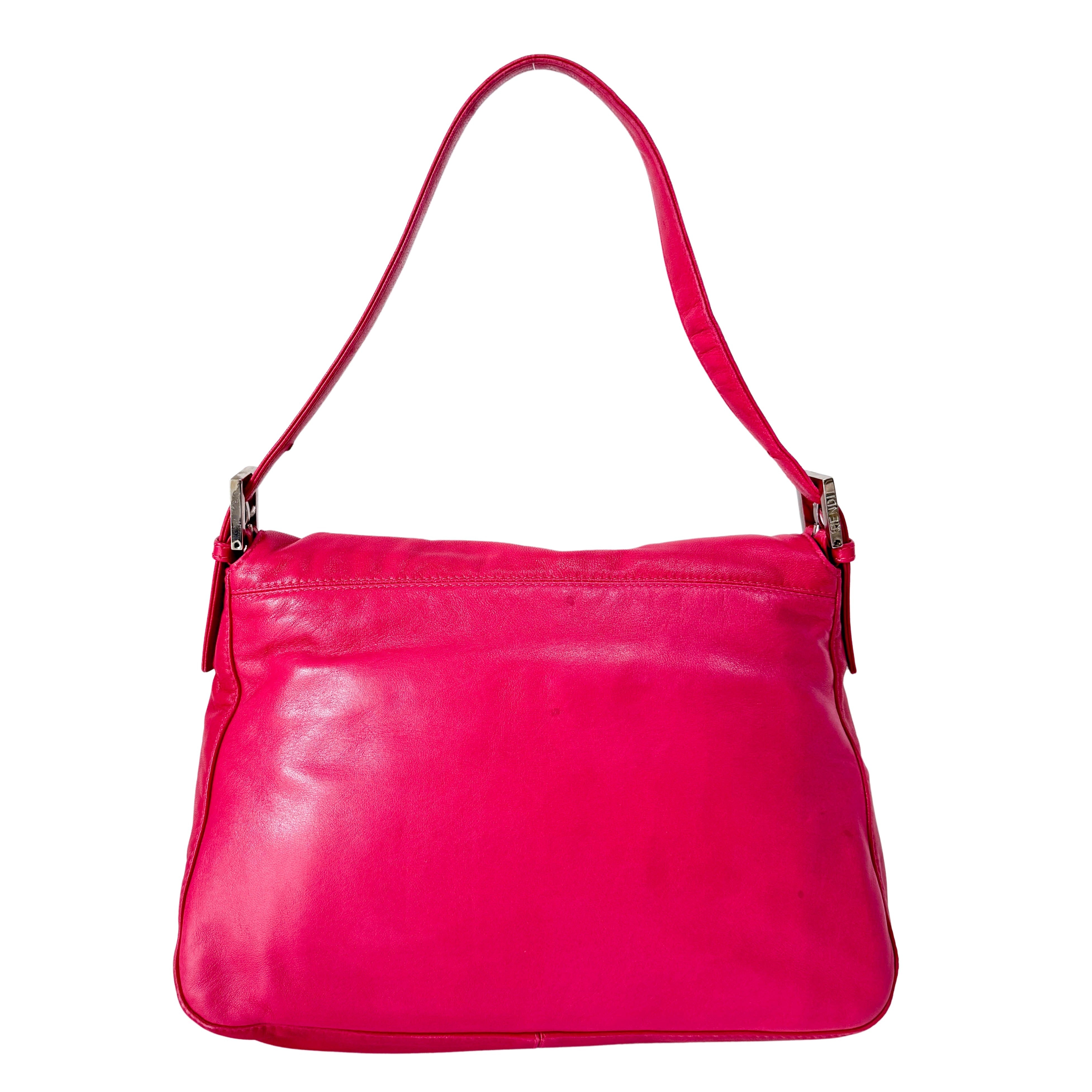 Shocking Pink Mamma Baguette Bag