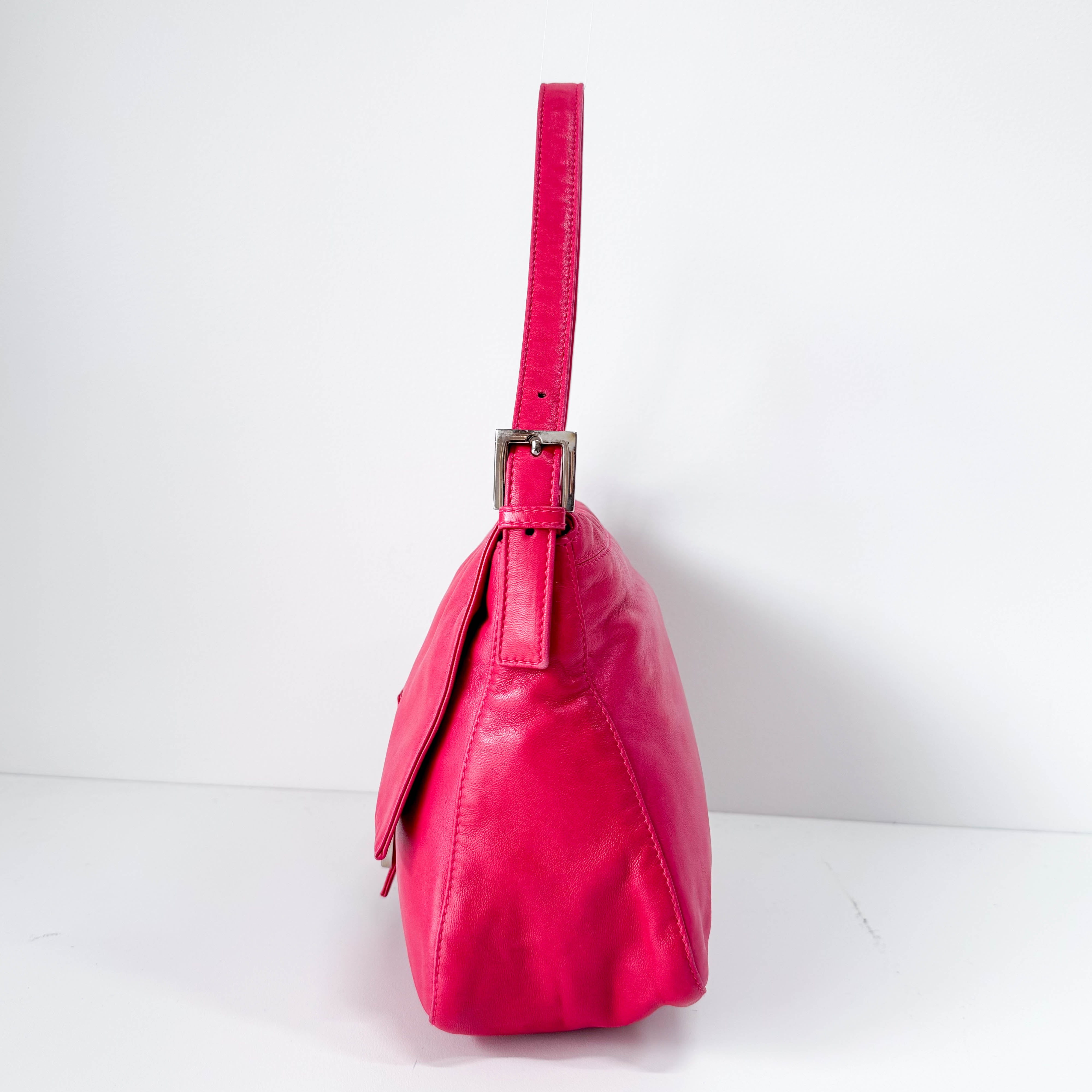 Shocking Pink Mamma Baguette Bag