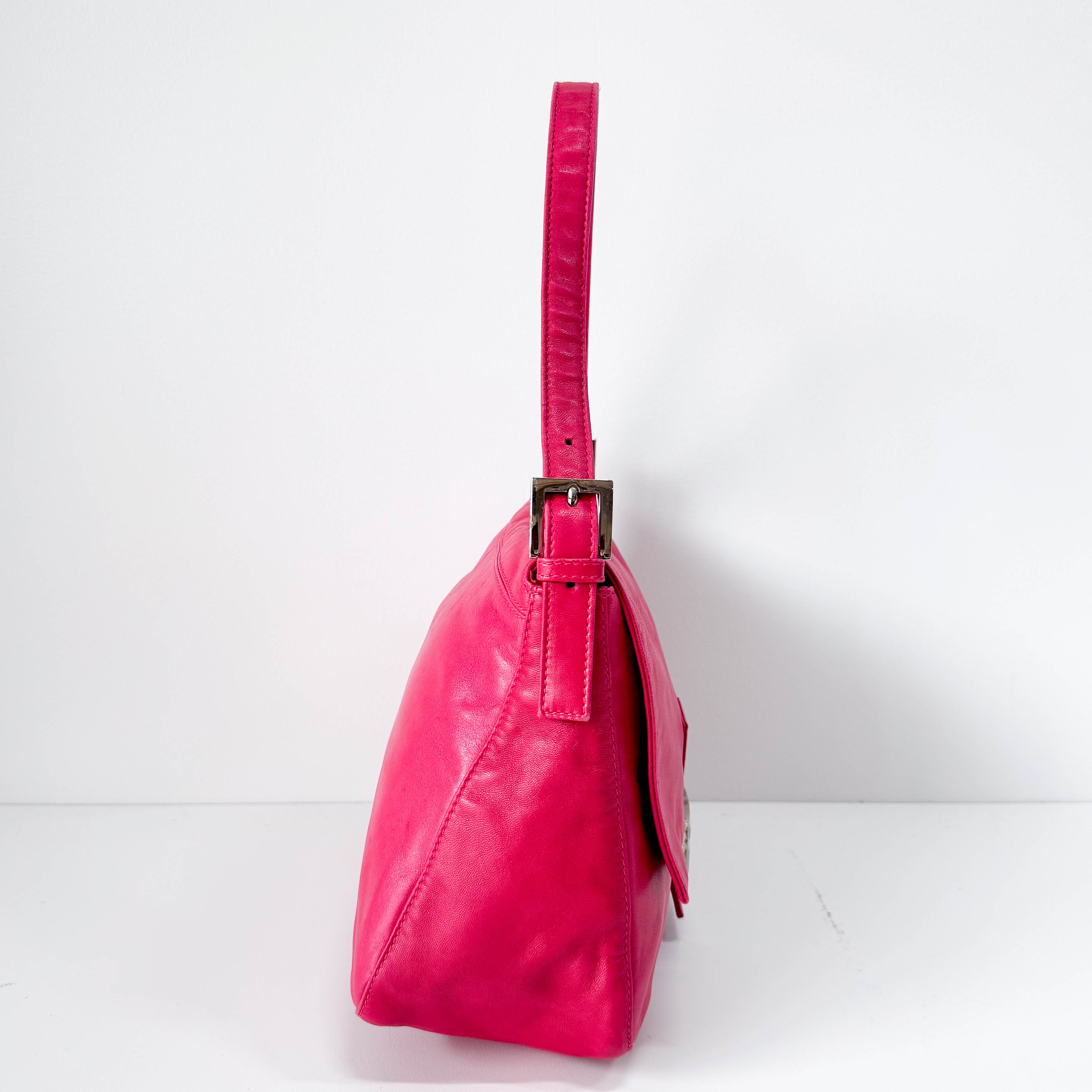 Shocking Pink Mamma Baguette Bag