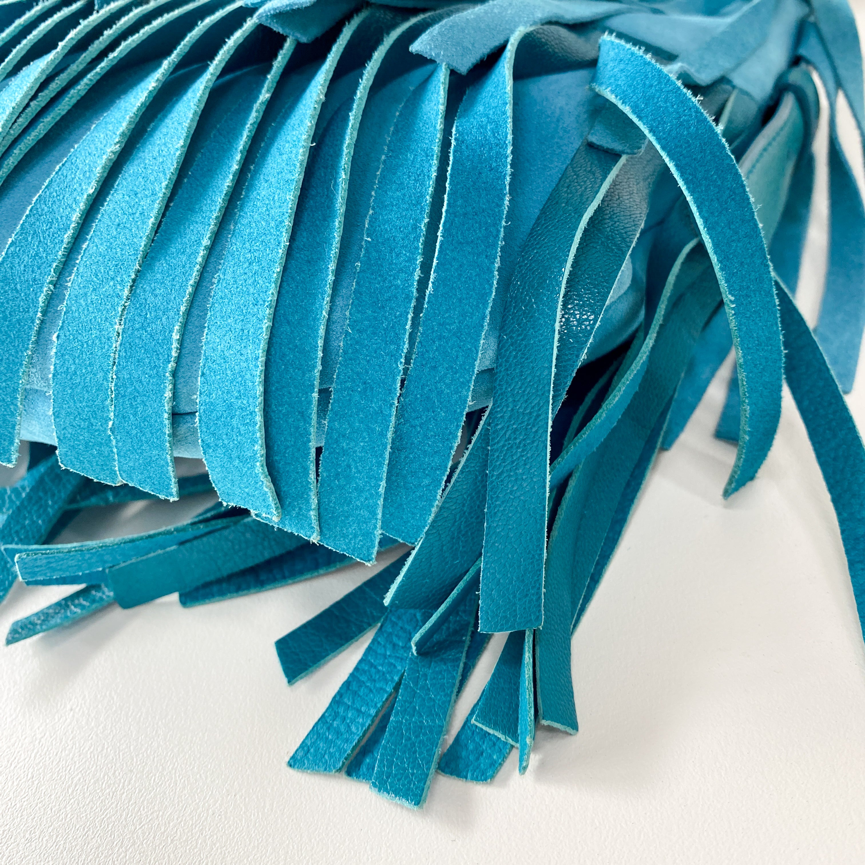 Saint Tropez Blue Leather & Suede Shoulder Bag