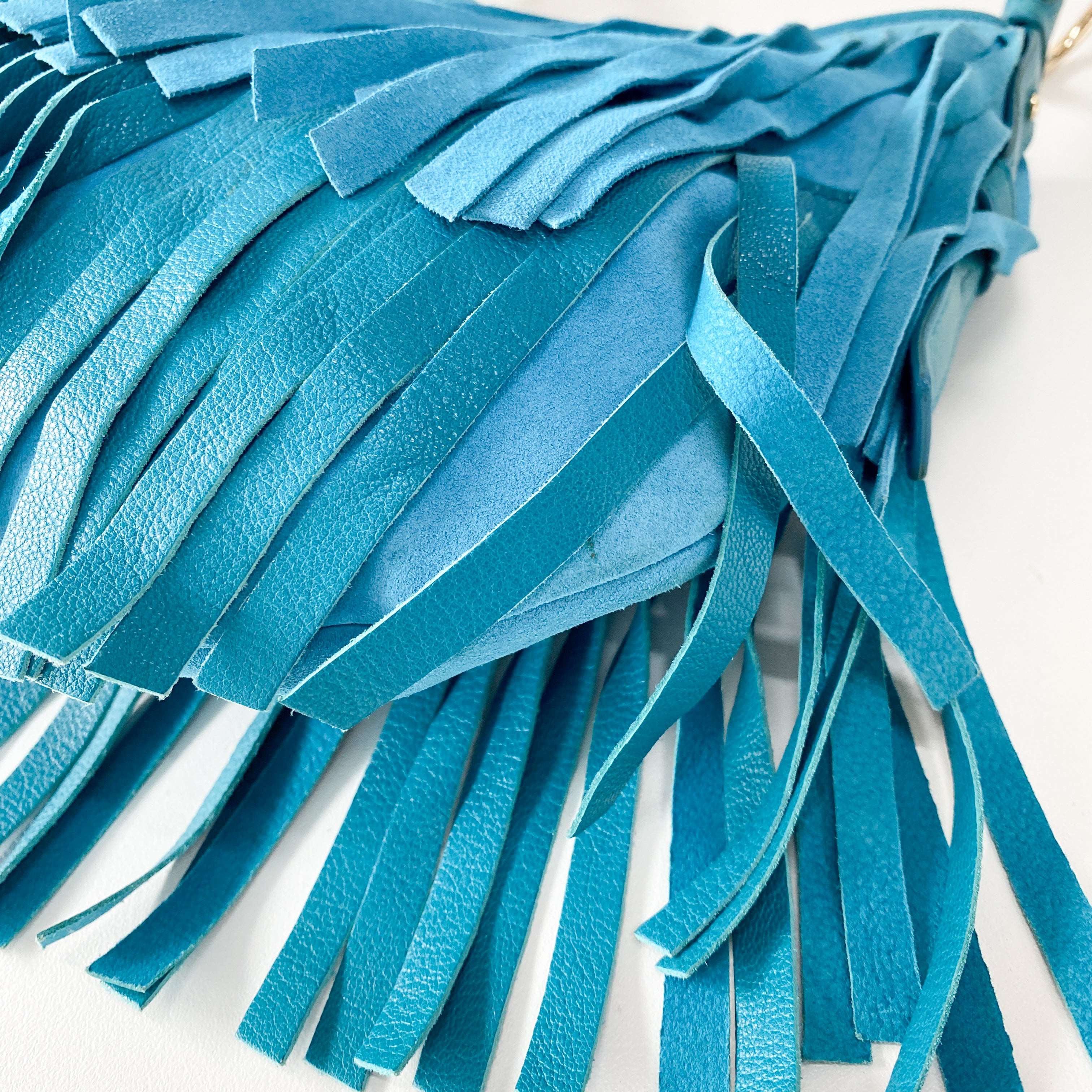 Saint Tropez Blue Leather & Suede Shoulder Bag