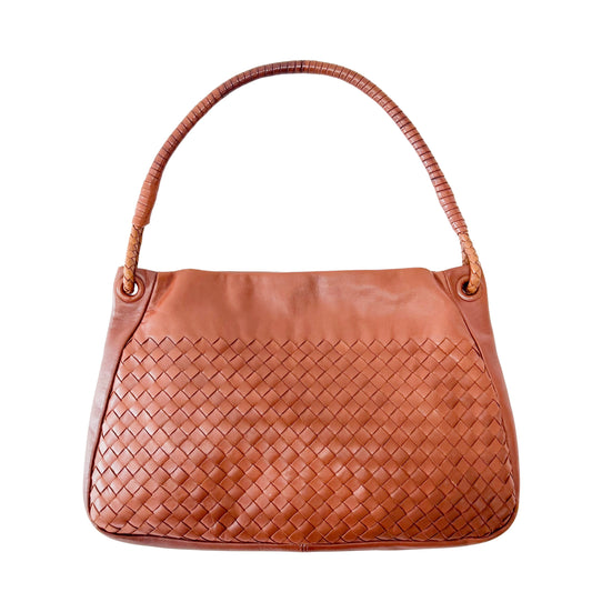 Intrecciato Brown Shoulder Bag