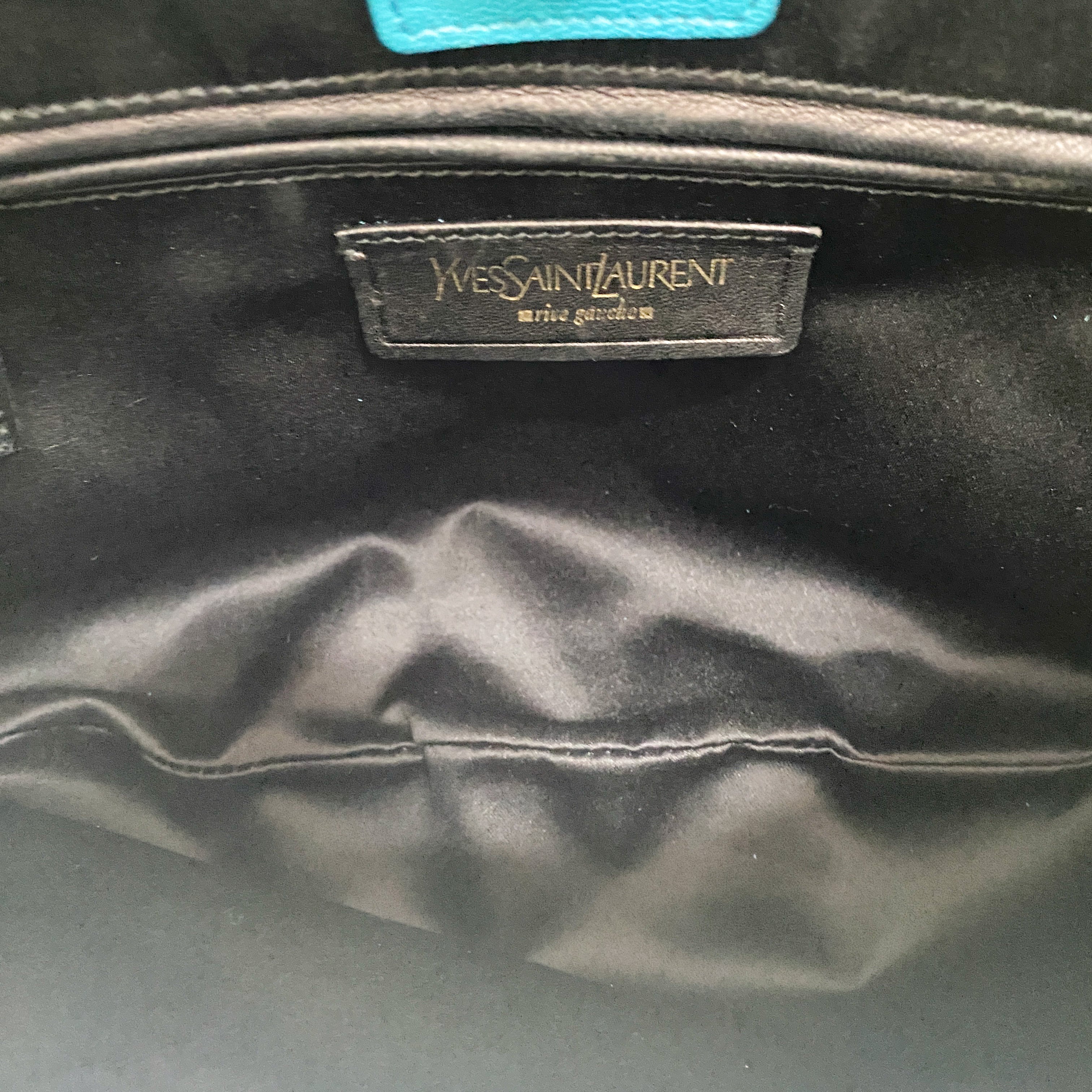 Saint Tropez Blue Leather & Suede Shoulder Bag