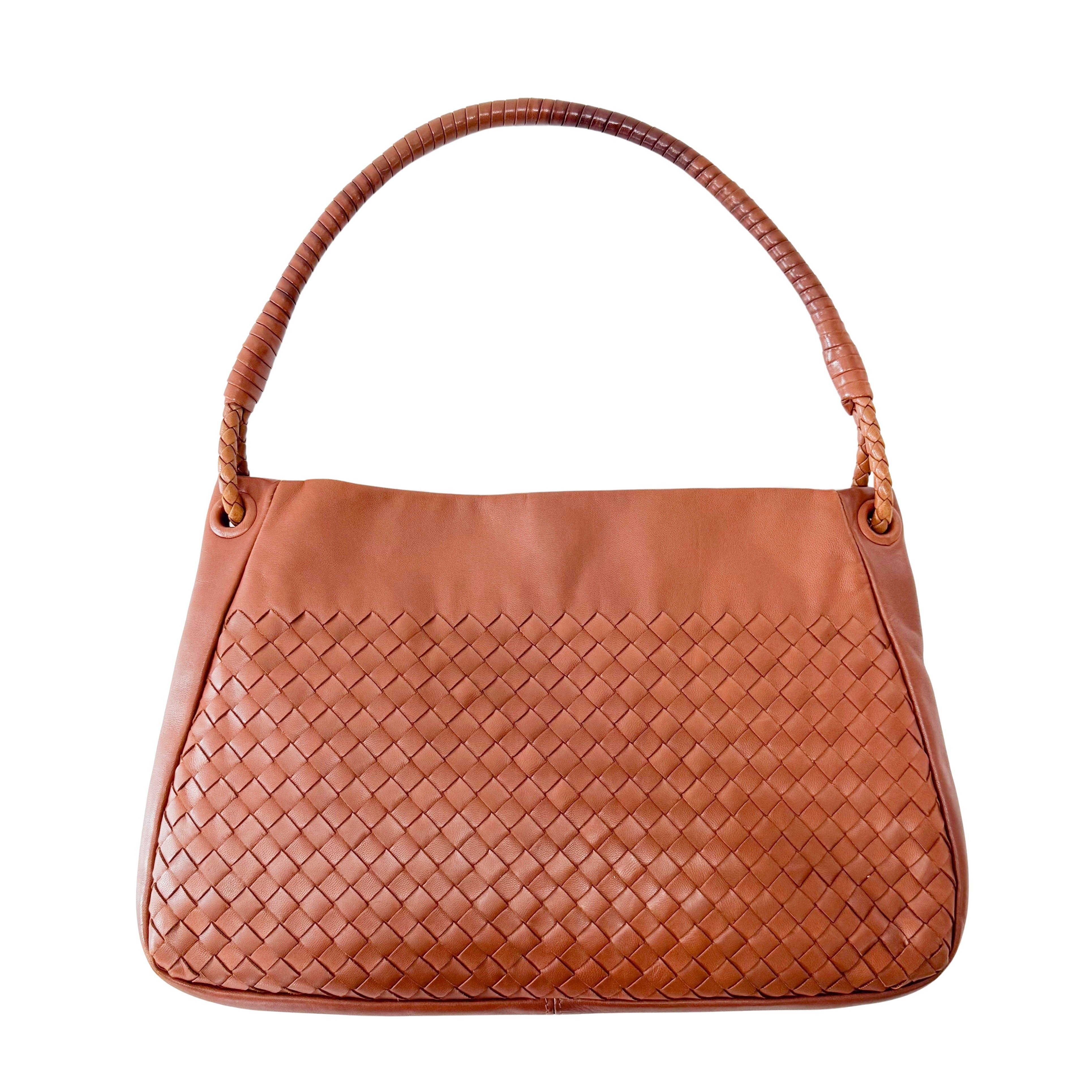Intrecciato Brown Shoulder Bag