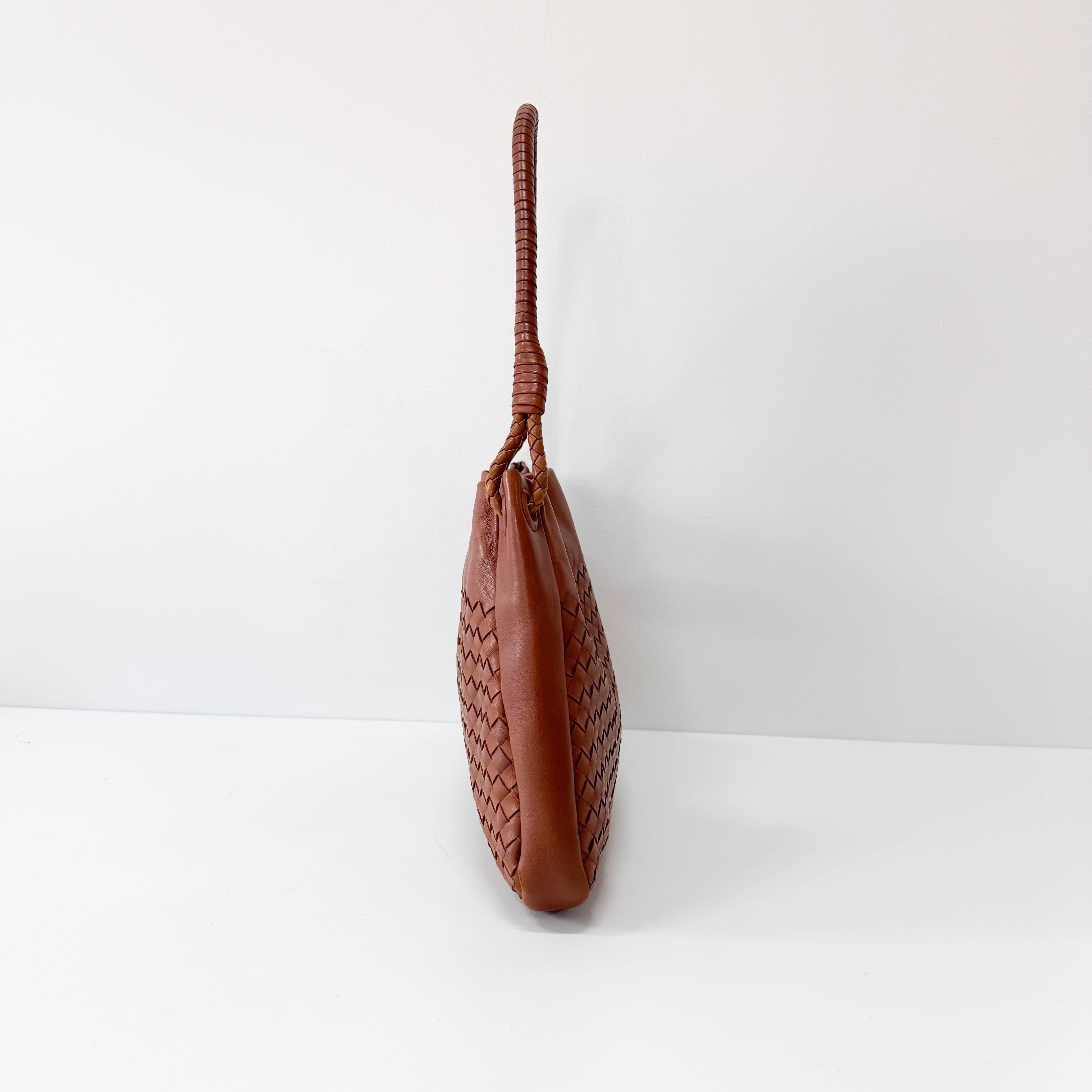 Intrecciato Brown Shoulder Bag