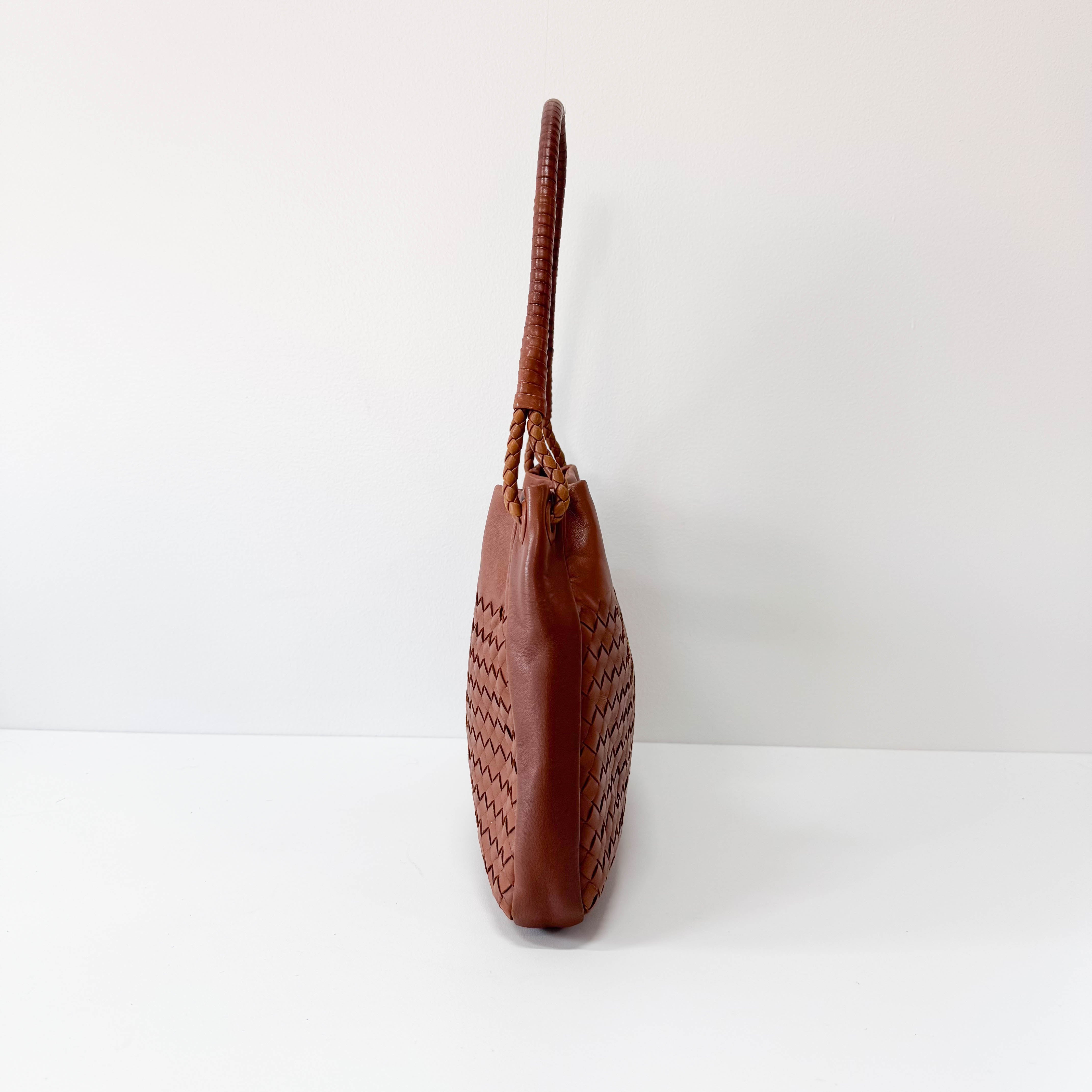 Intrecciato Brown Shoulder Bag