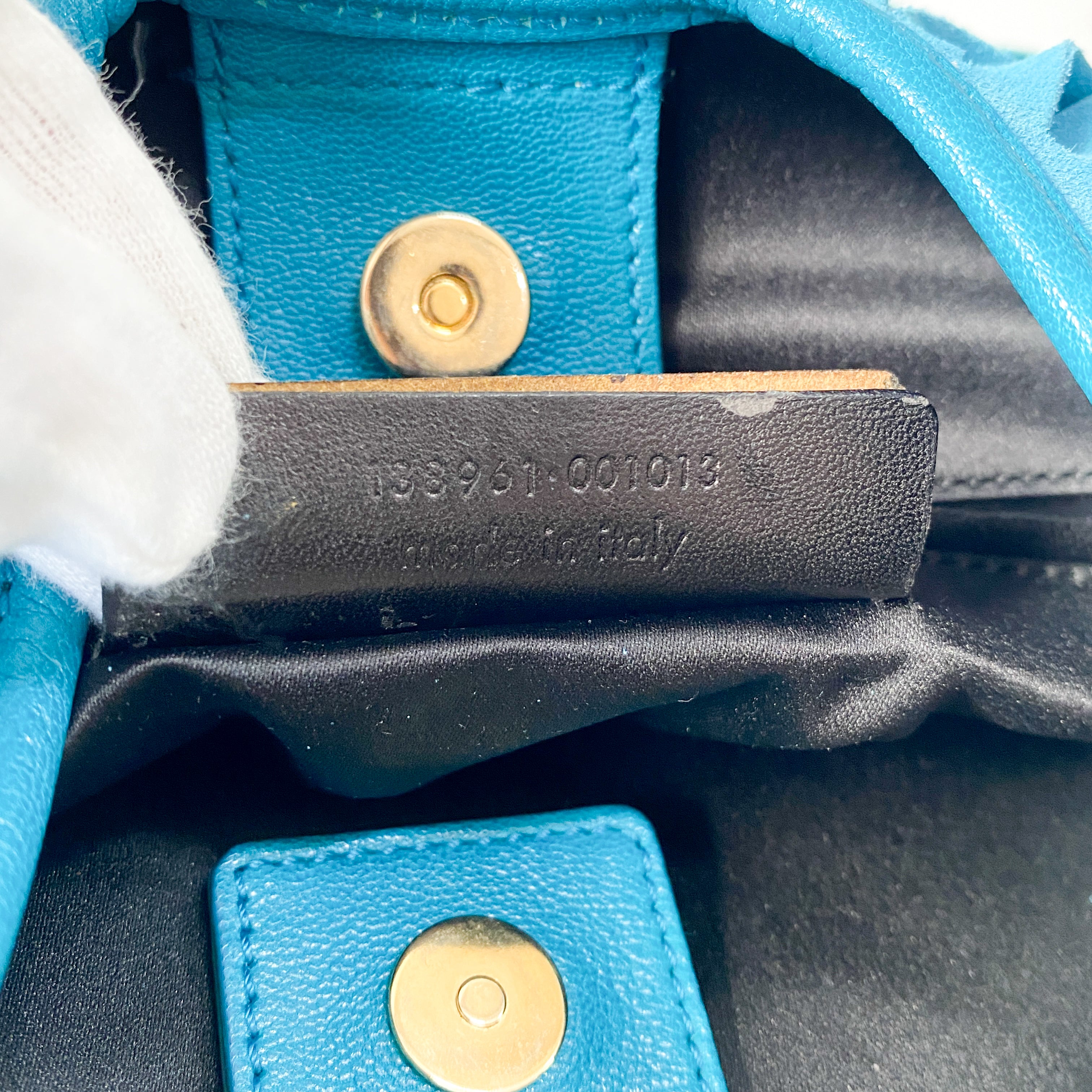 Saint Tropez Blue Leather & Suede Shoulder Bag