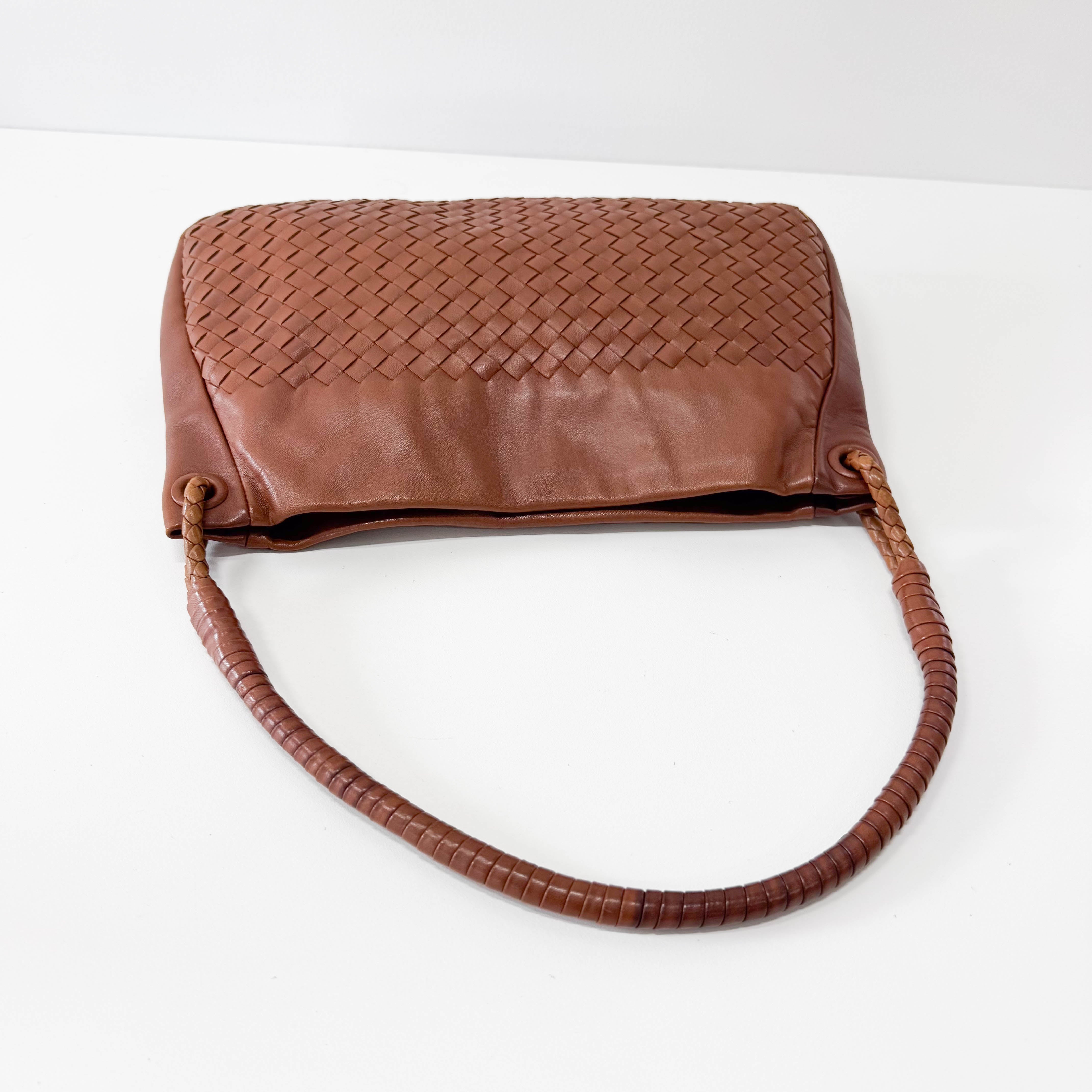 Intrecciato Brown Shoulder Bag
