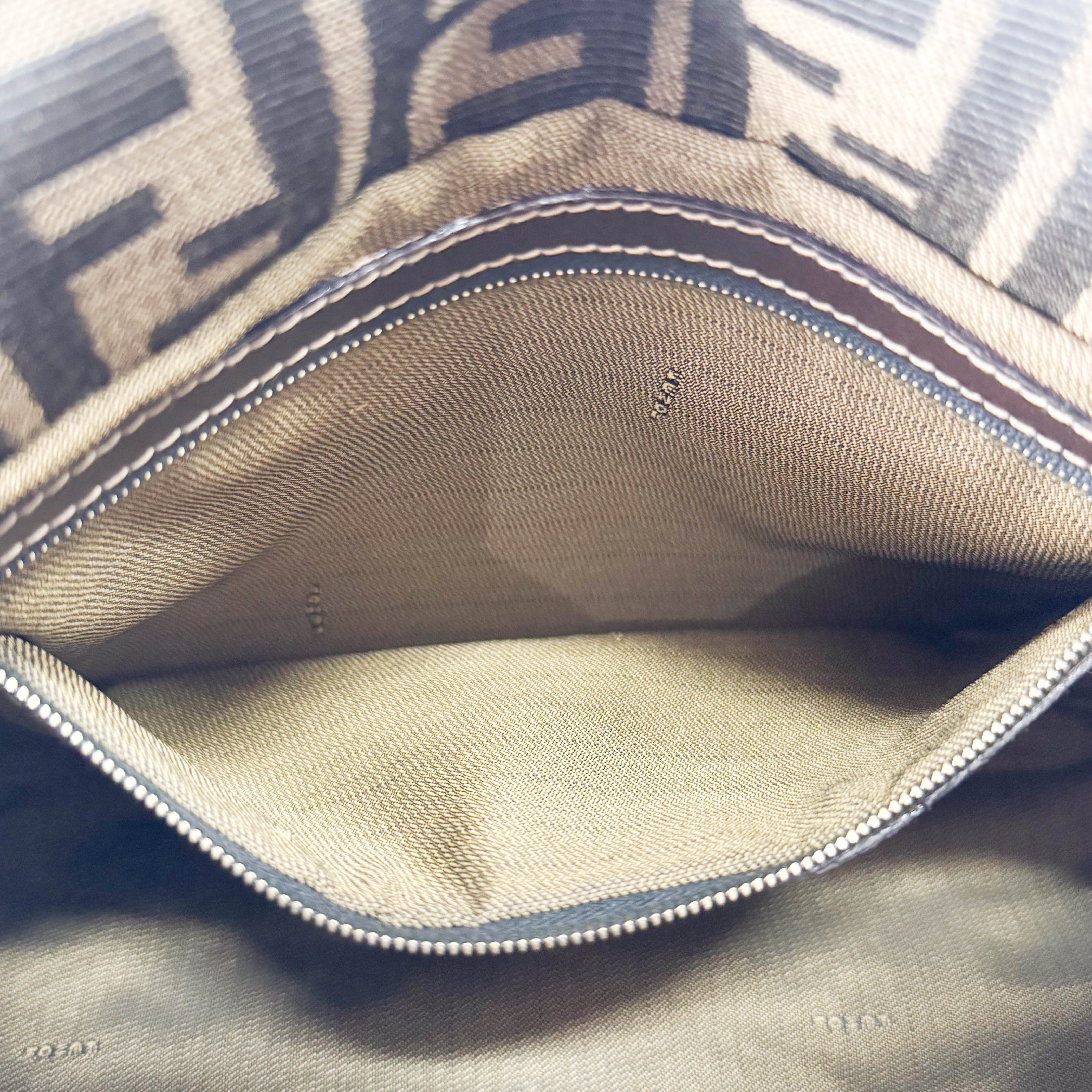 Mamma Baguette Brown Zucca Canvas Shoulder Bag