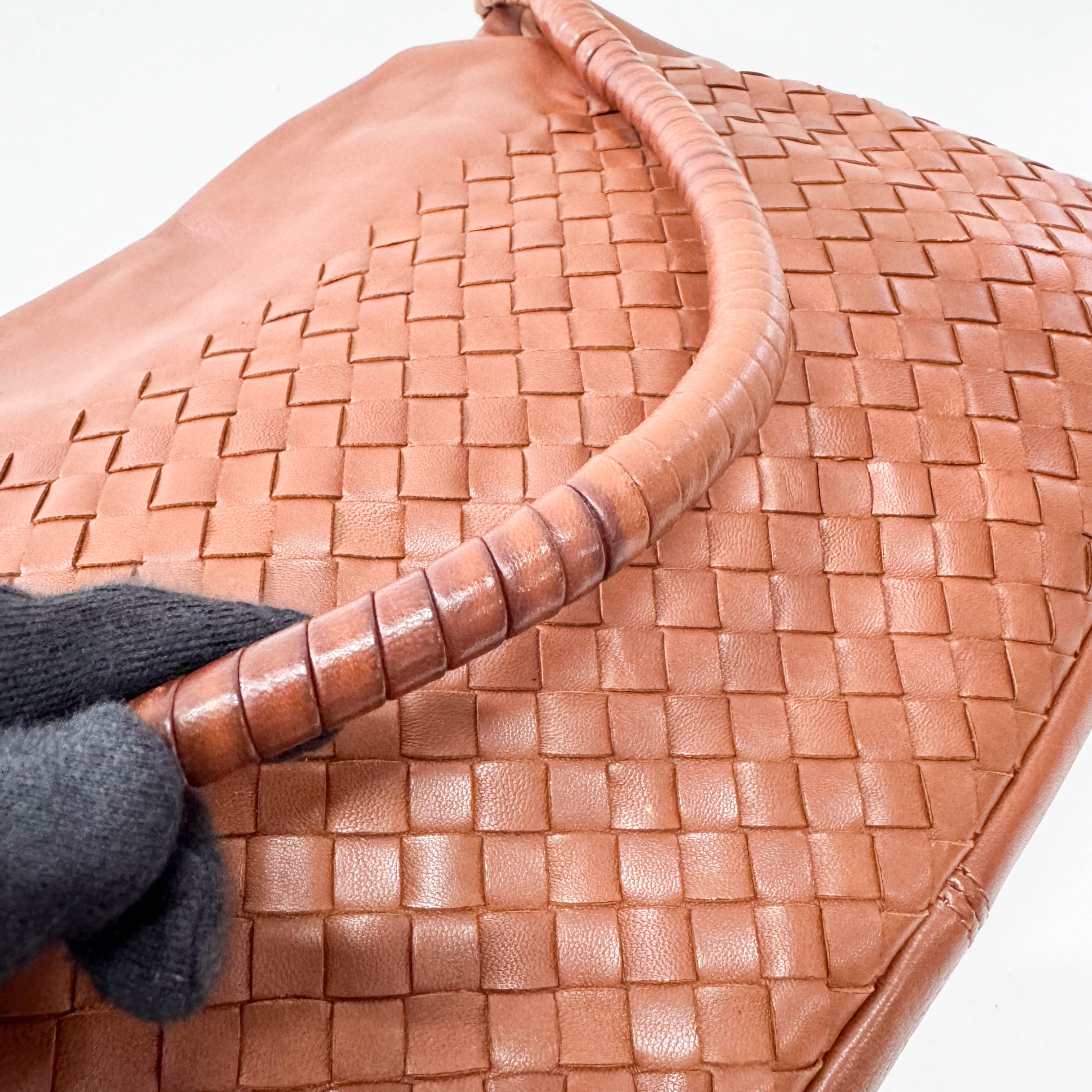 Intrecciato Brown Shoulder Bag