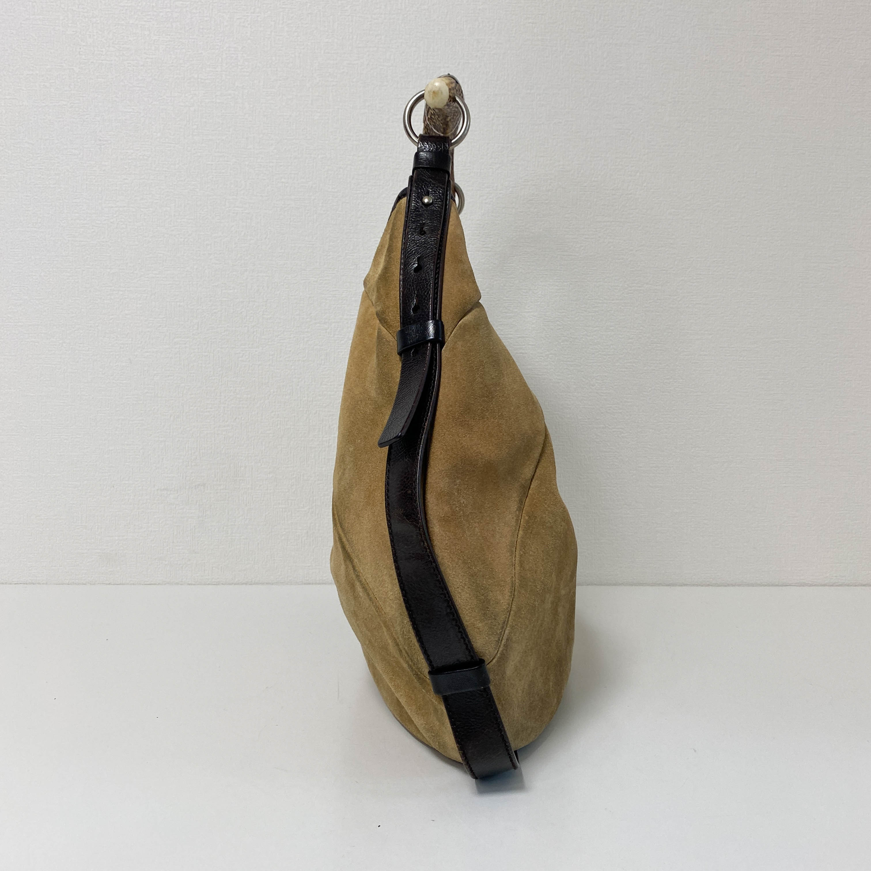 YSL Mombasa Brown Suede Shoulder Bag