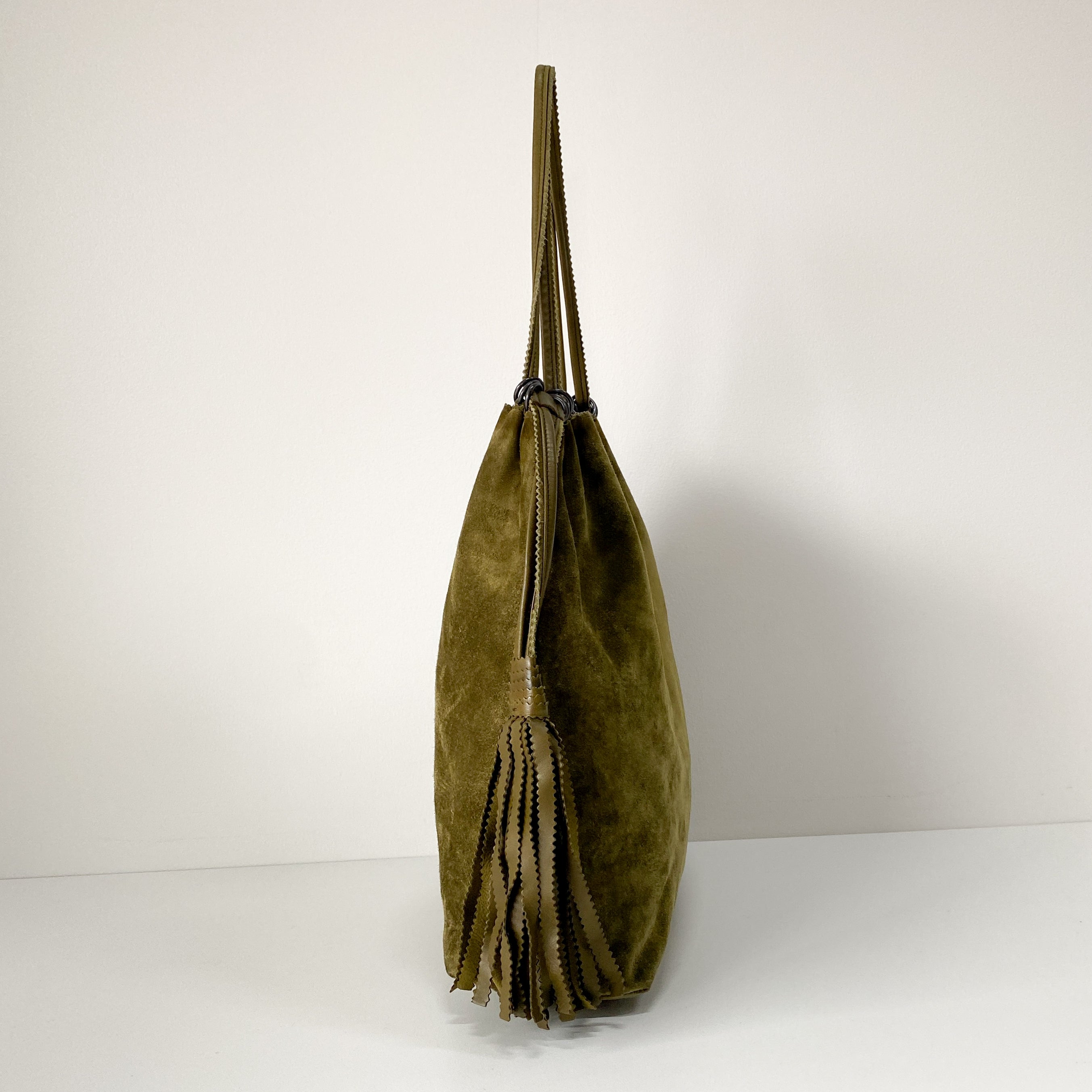 Green Suede Shoulder Bag