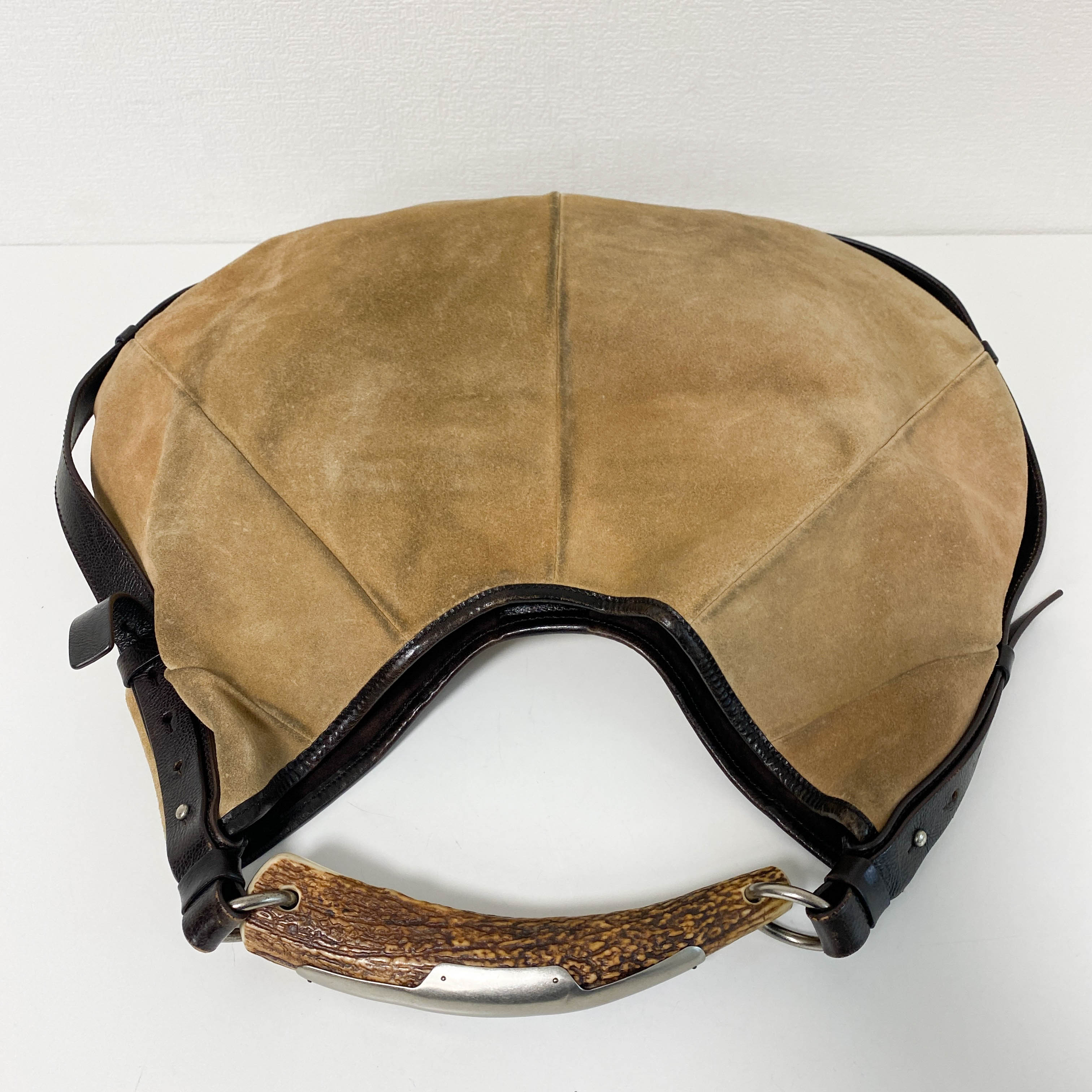 YSL Mombasa Brown Suede Shoulder Bag