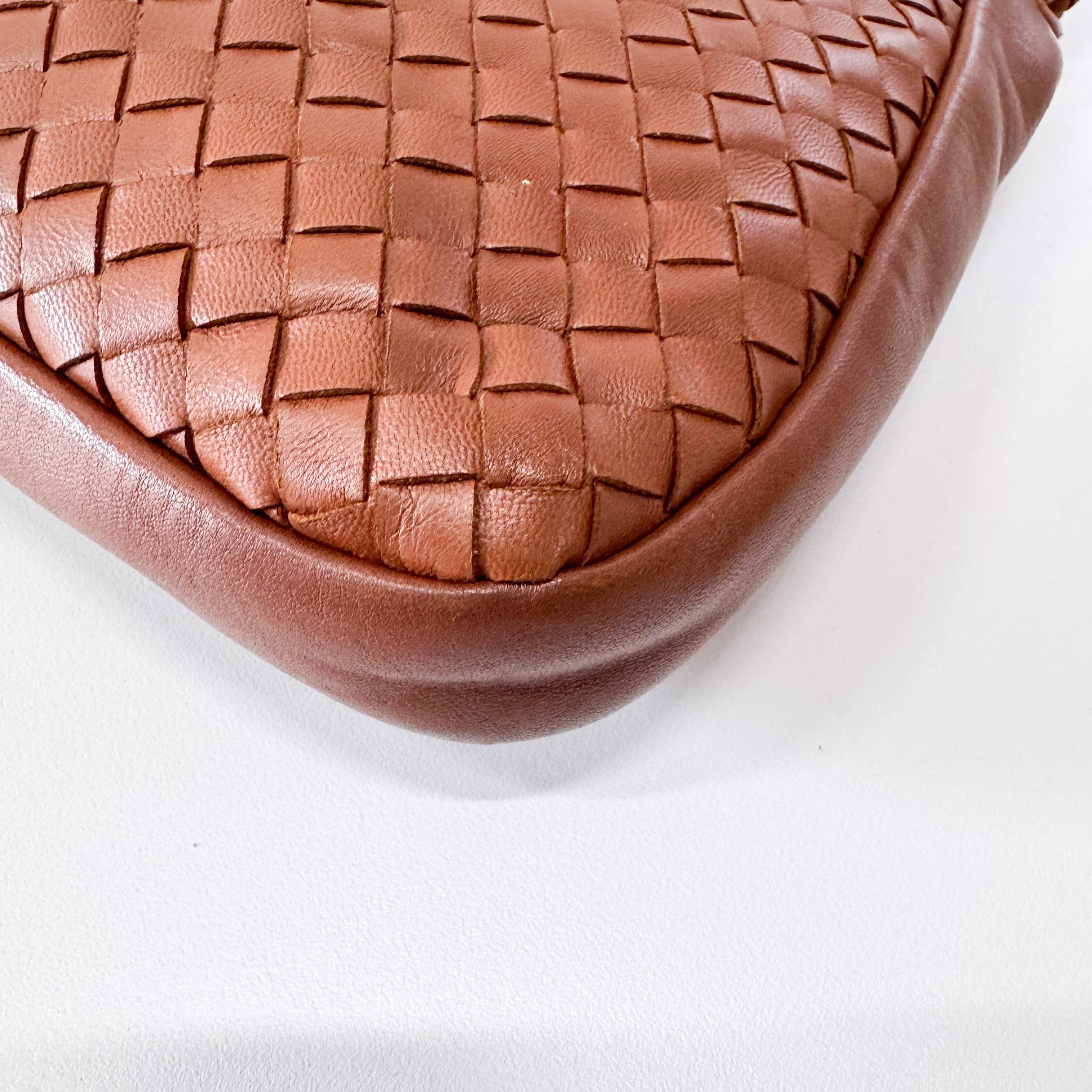 Intrecciato Brown Shoulder Bag