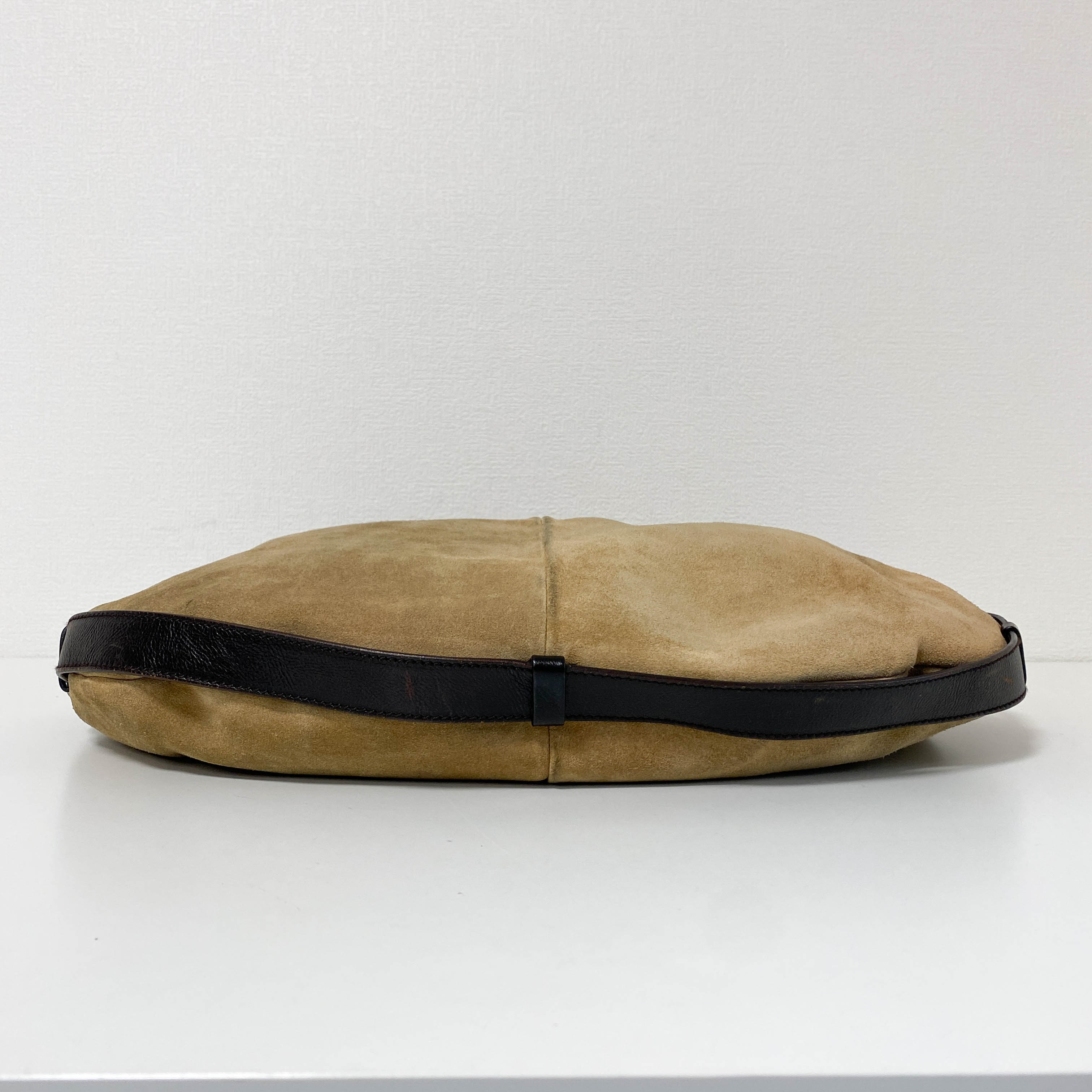 YSL Mombasa Brown Suede Shoulder Bag