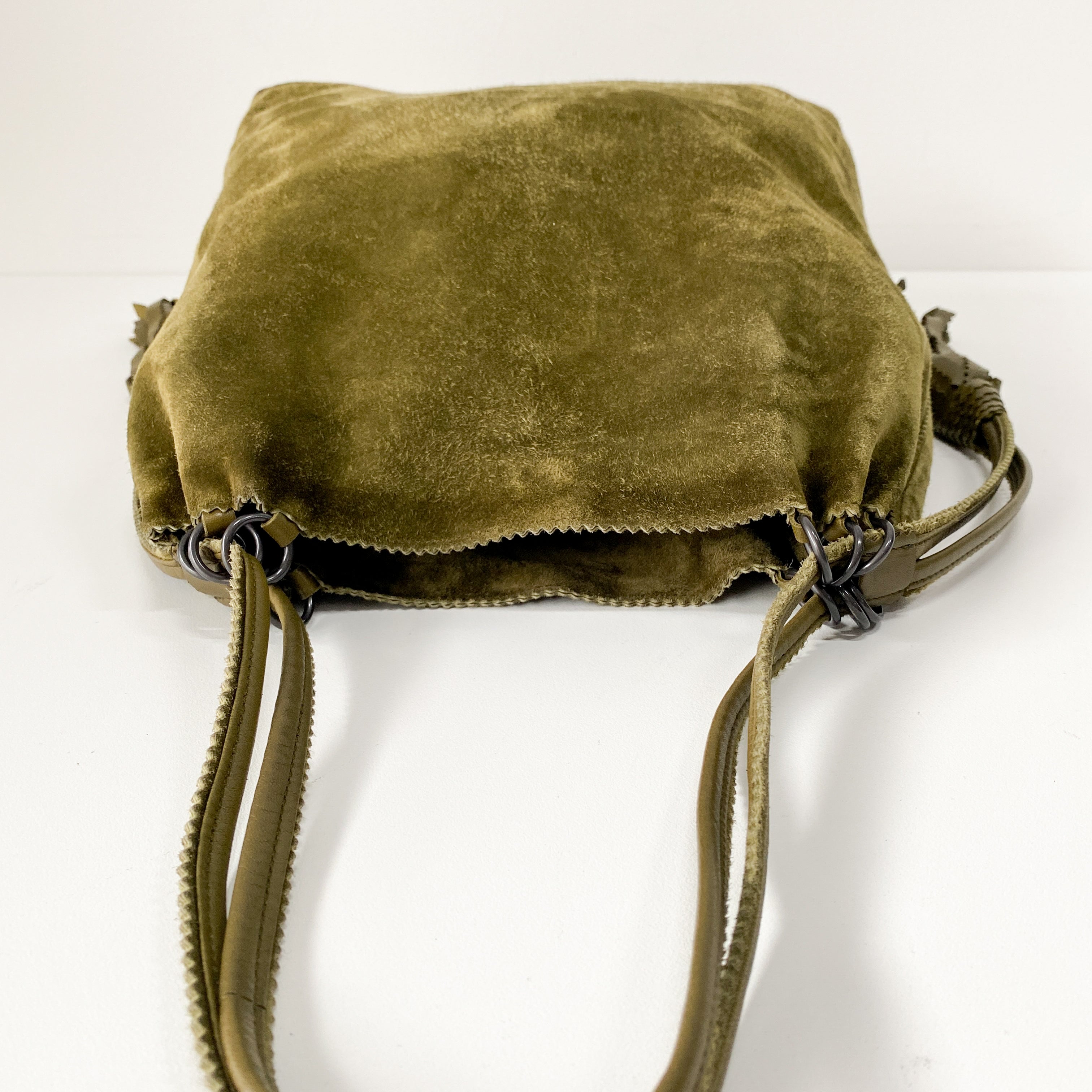 Green Suede Shoulder Bag