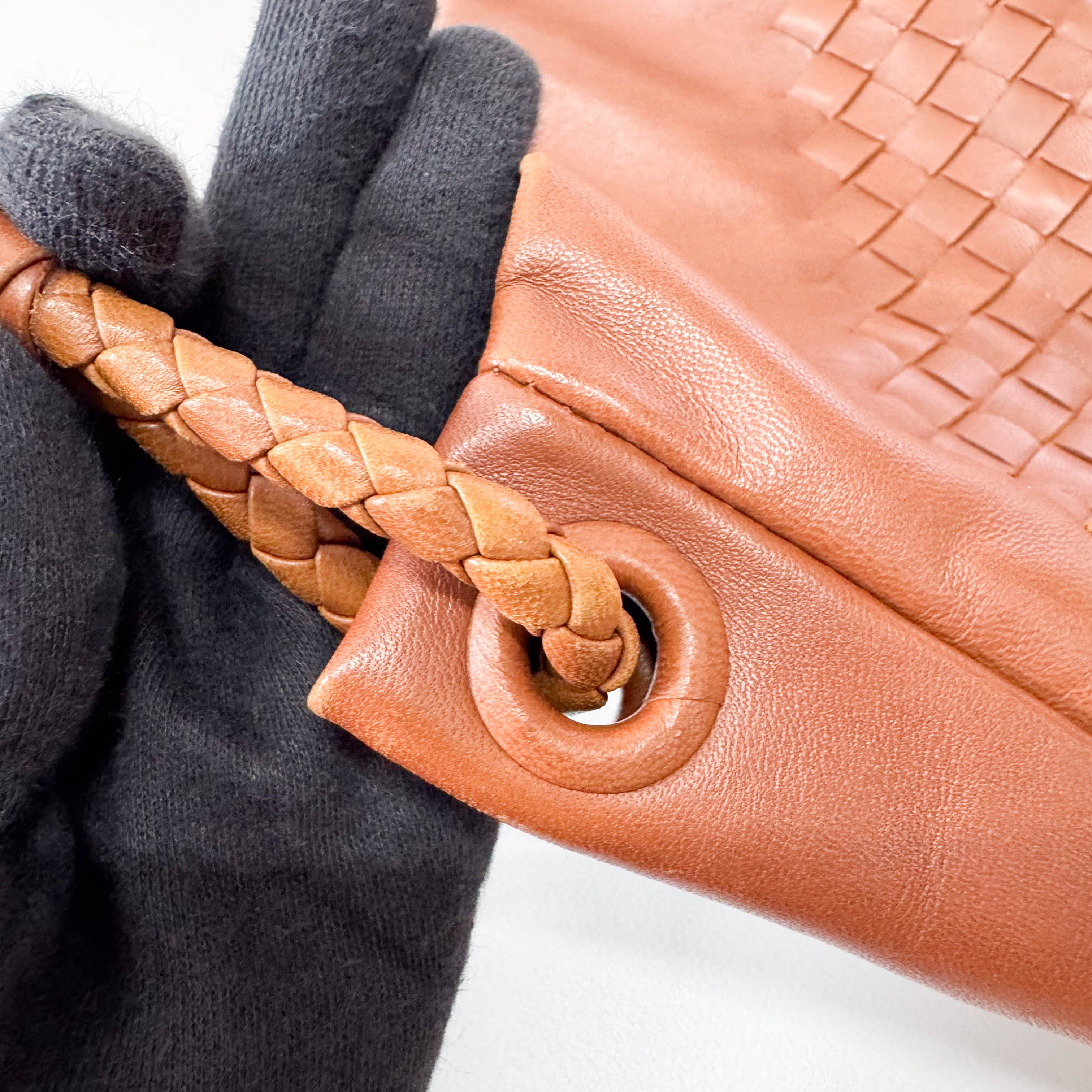 Intrecciato Brown Shoulder Bag