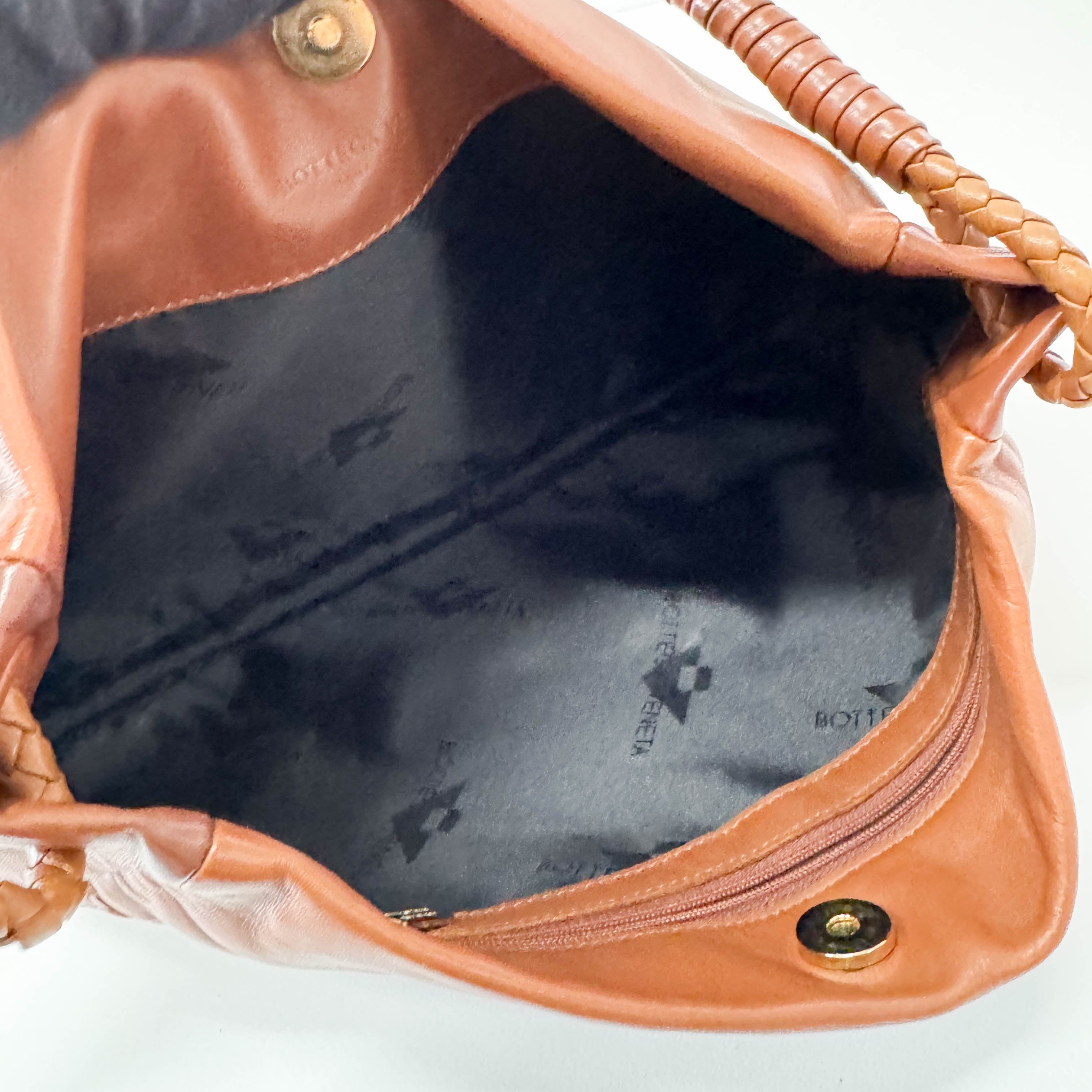 Intrecciato Brown Shoulder Bag