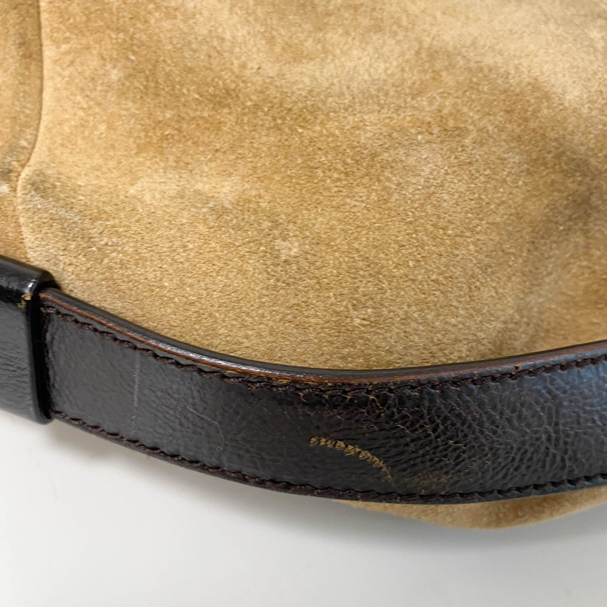 YSL Mombasa Brown Suede Shoulder Bag