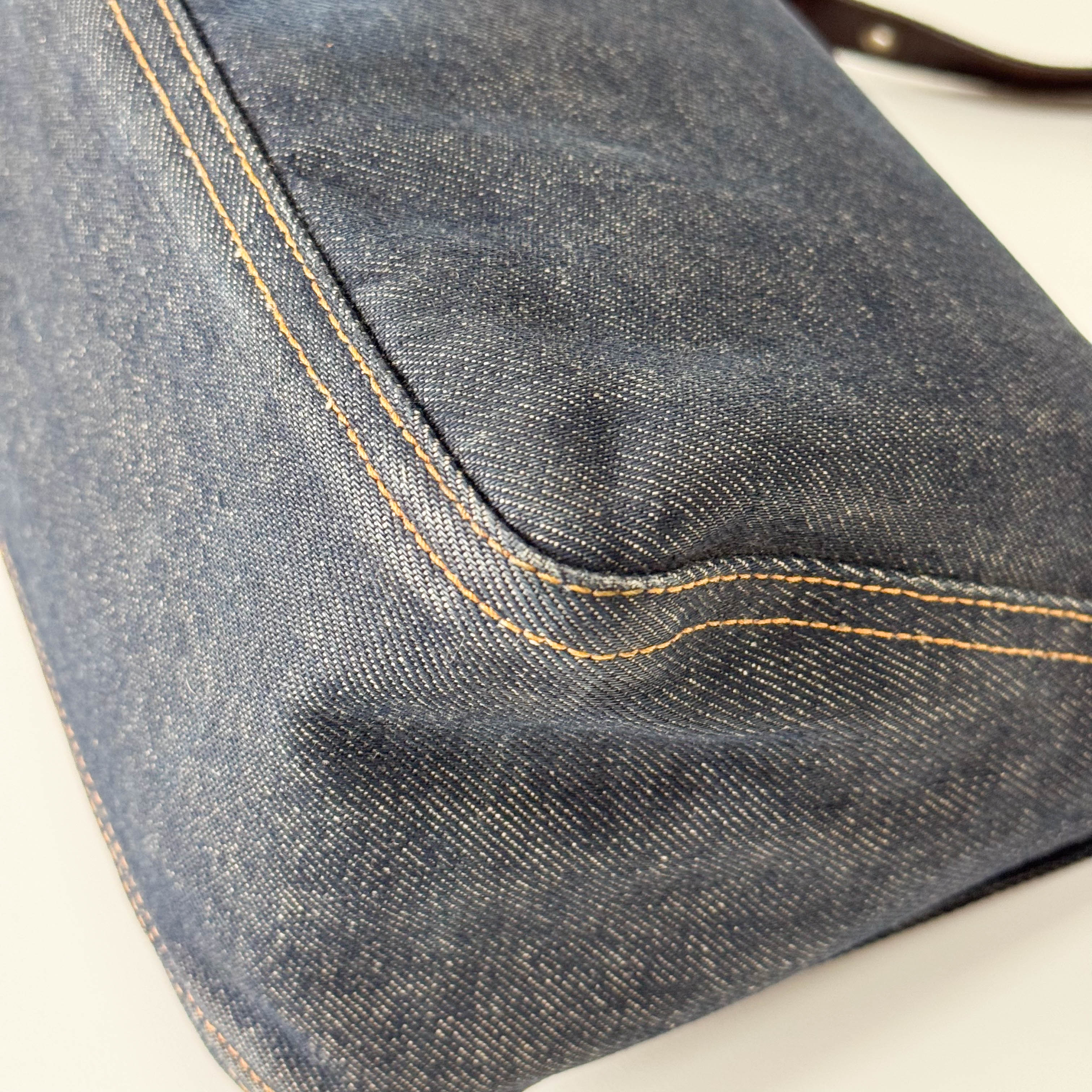 Mamma Baguette Blue Denim Shoulder Bag