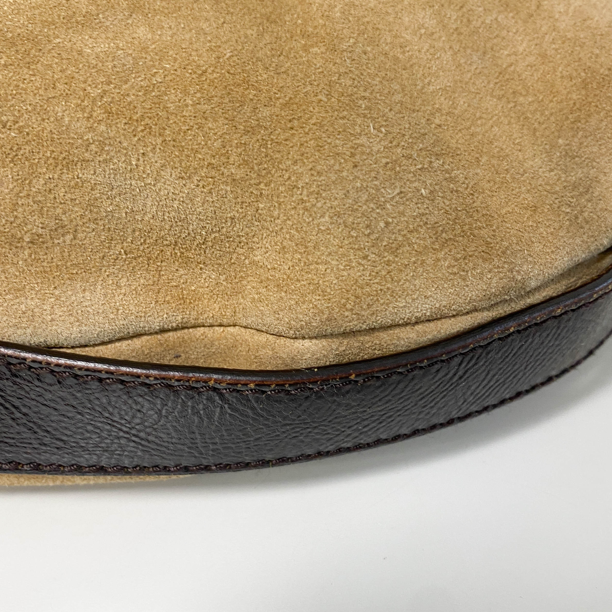 YSL Mombasa Brown Suede Shoulder Bag