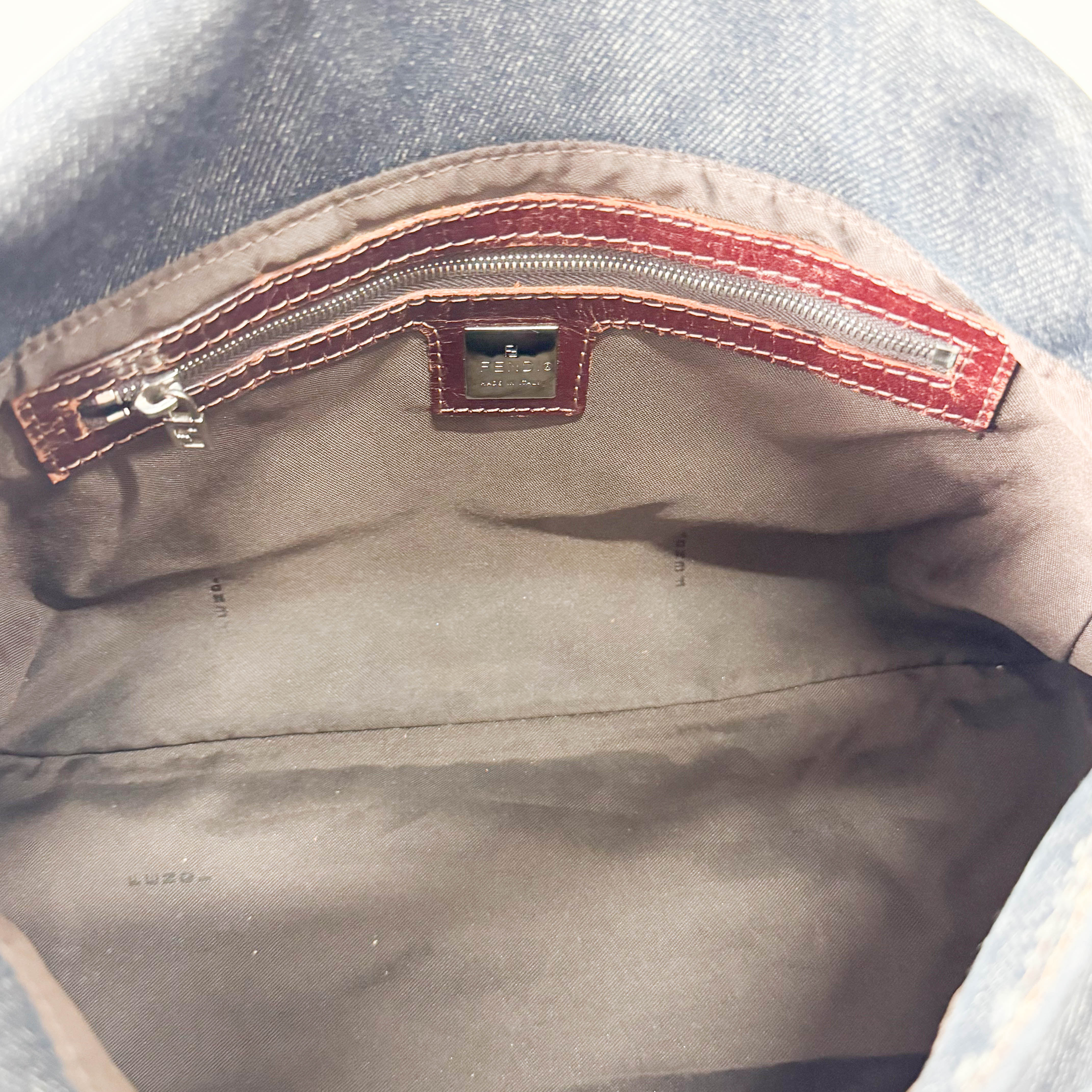 Mamma Baguette Blue Denim Shoulder Bag