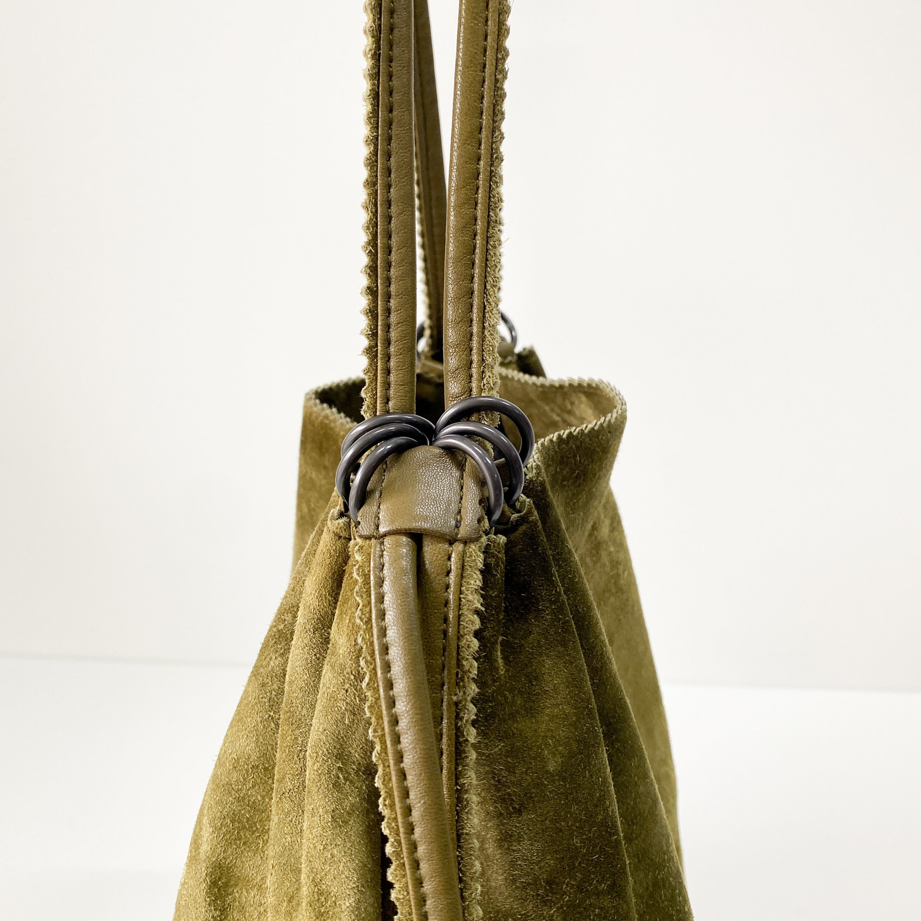 Green Suede Shoulder Bag