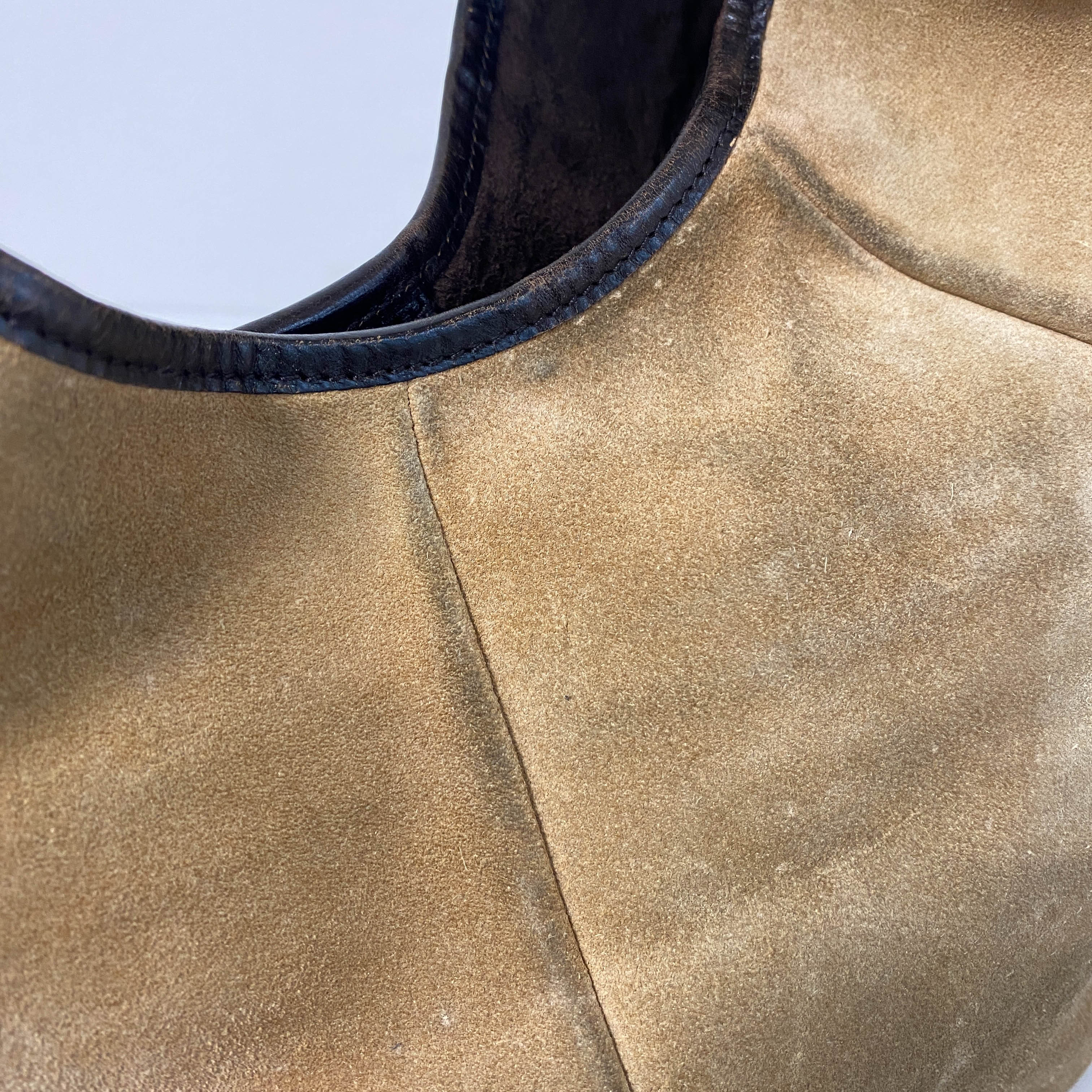 YSL Mombasa Brown Suede Shoulder Bag