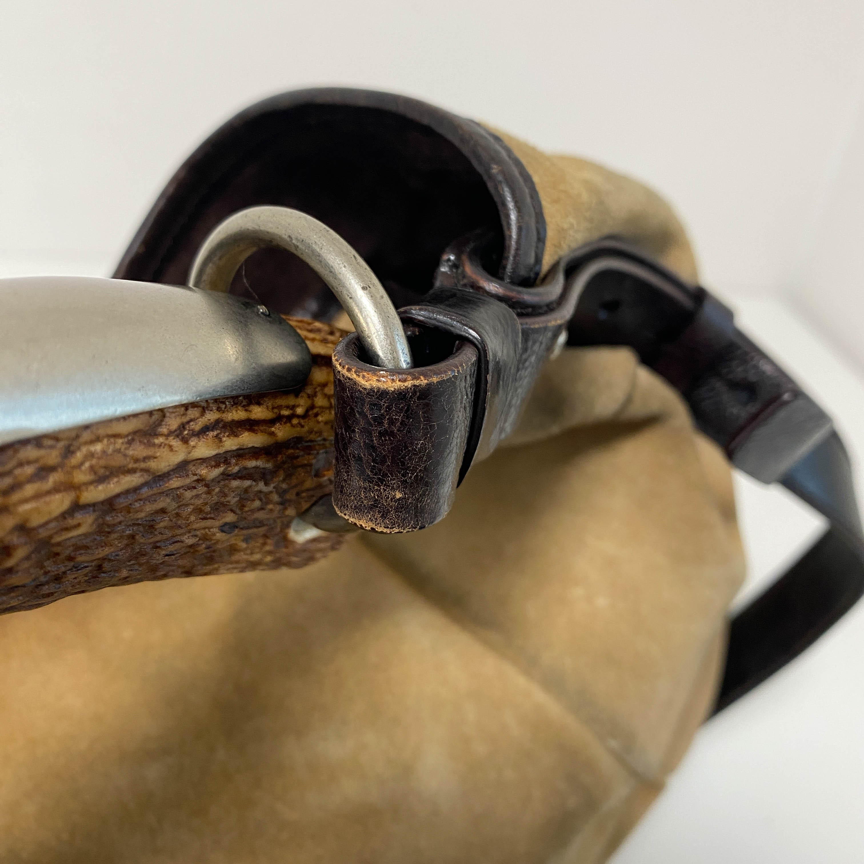 YSL Mombasa Brown Suede Shoulder Bag