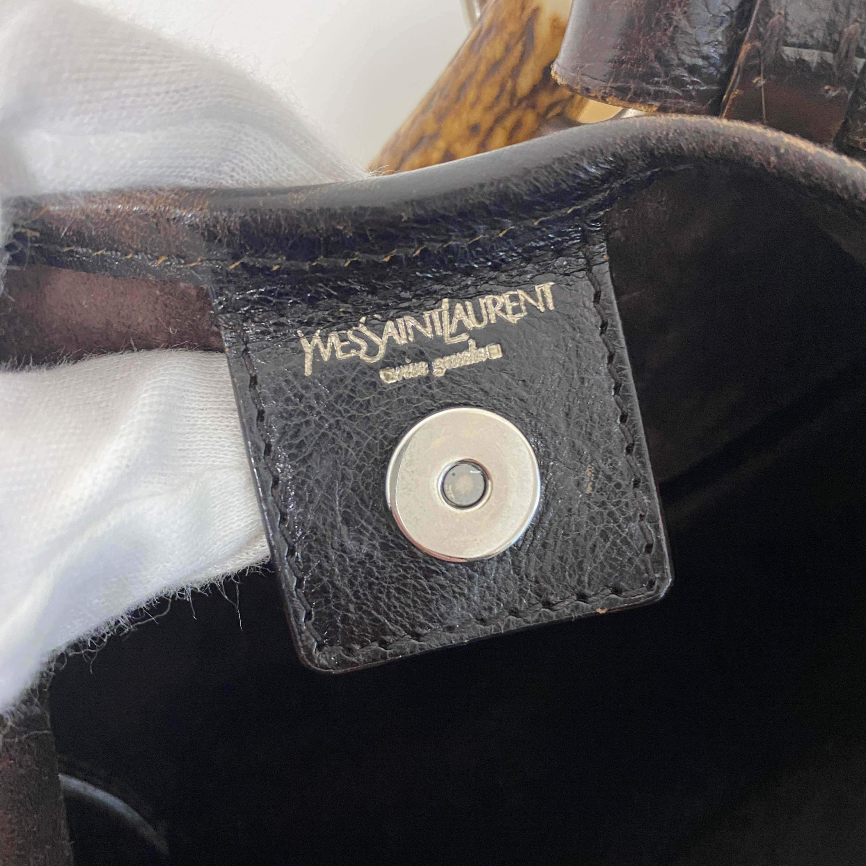 YSL Mombasa Brown Suede Shoulder Bag