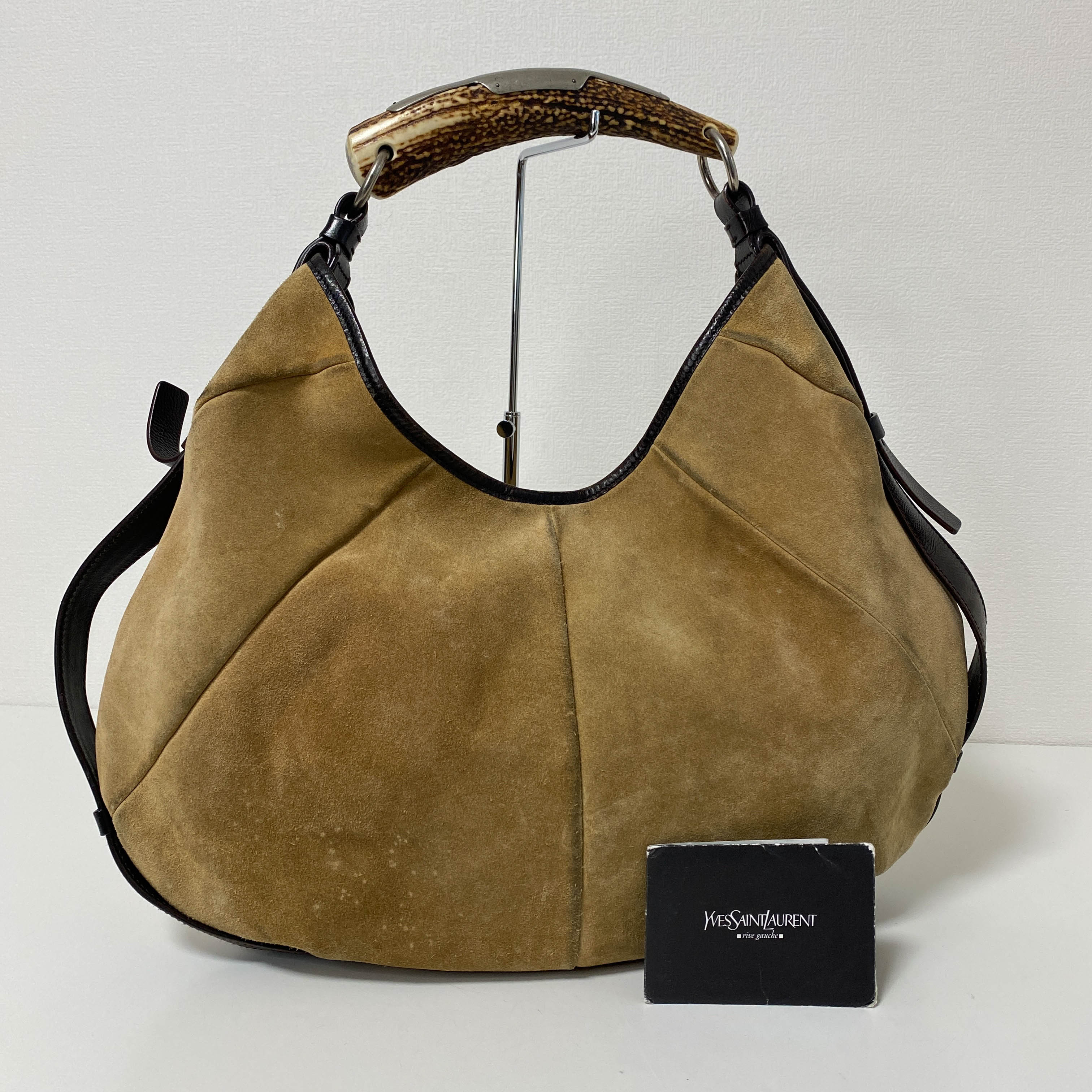YSL Mombasa Brown Suede Shoulder Bag