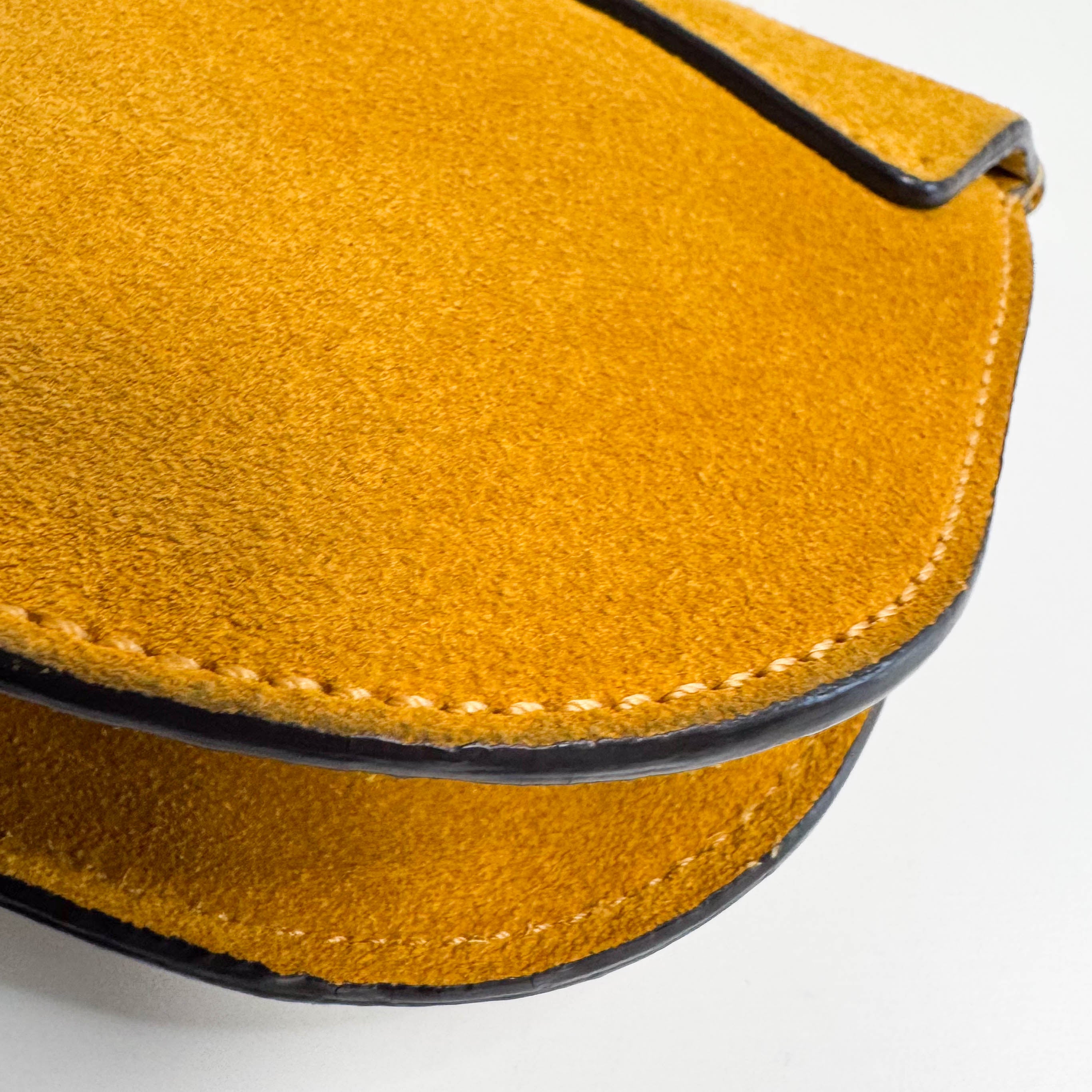 Chloé Suede Mini Mustard Shoulder Bag Round Hardware