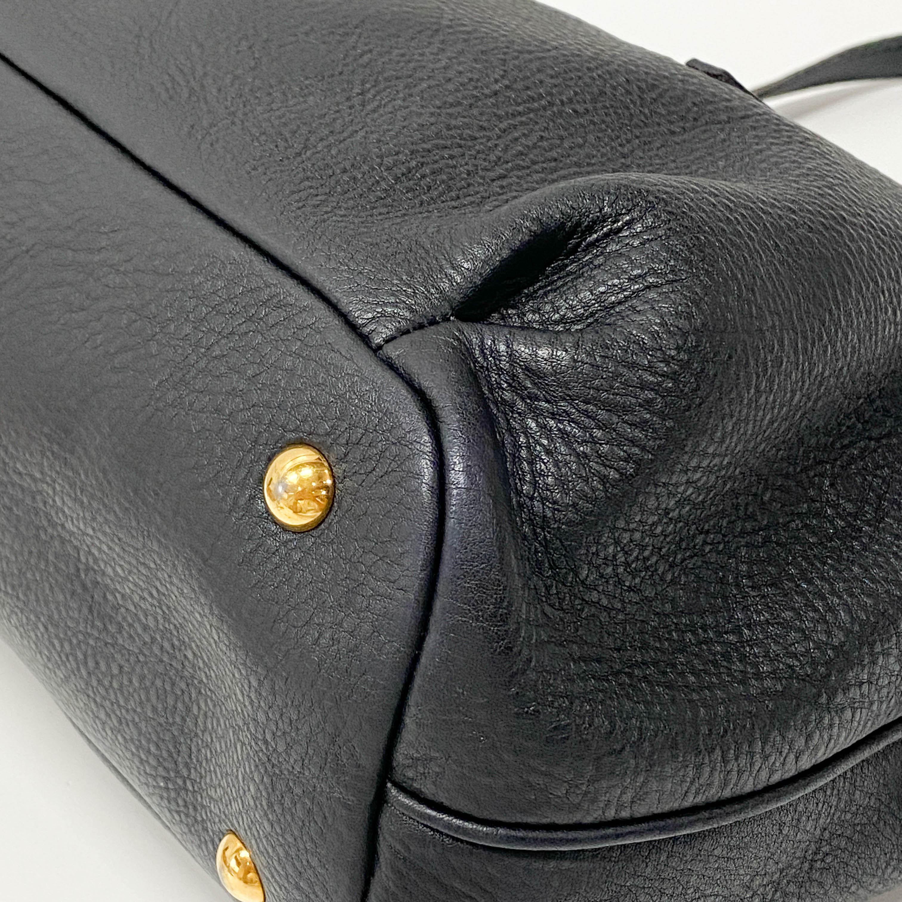 Archive Black Leather Shoulder Bag