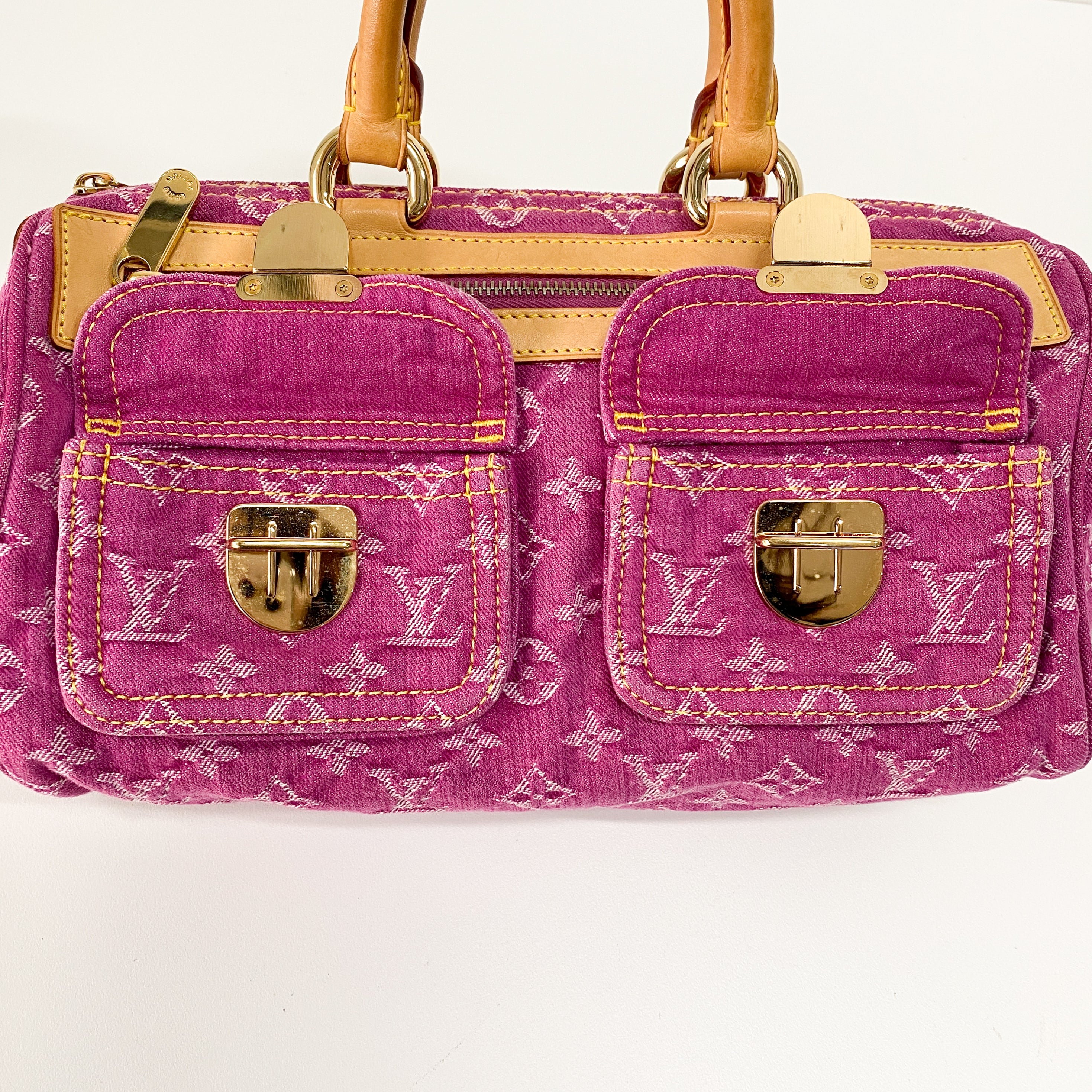 Neo Speedy Pink Denim Handbag