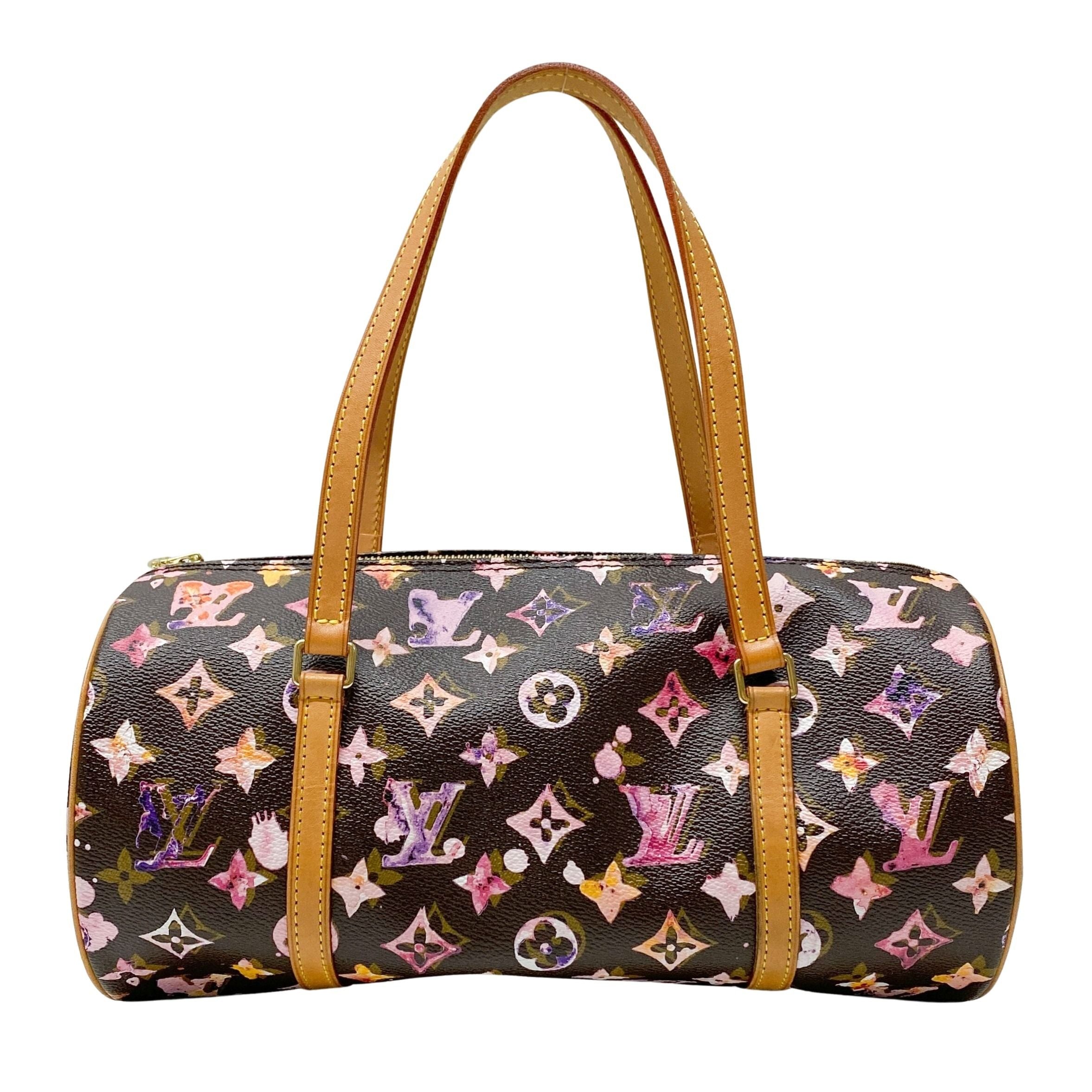 Papillon Watercolour Monogram Brown Canvas Shoulder Bag