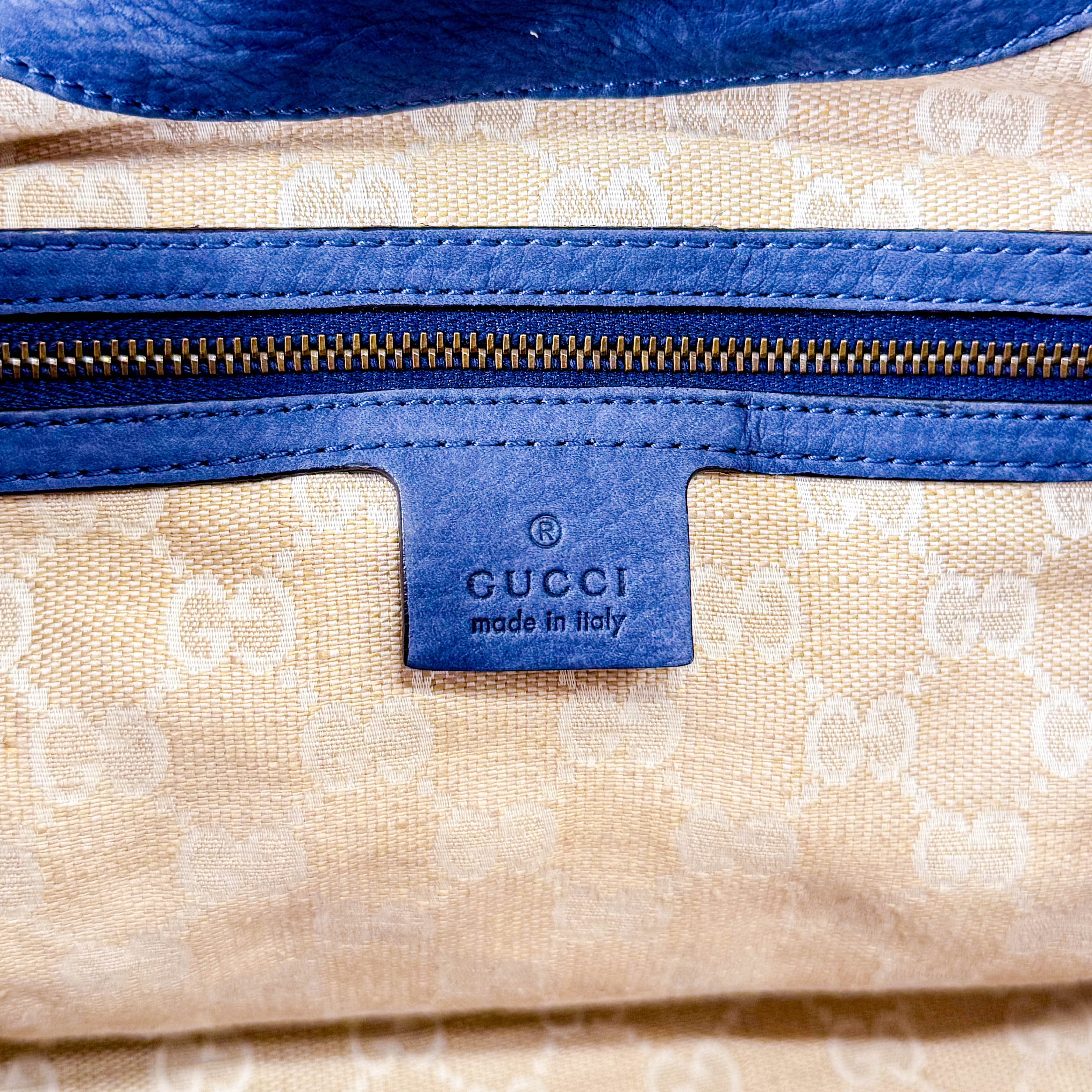 Dusty Blue Leather Handle Bag